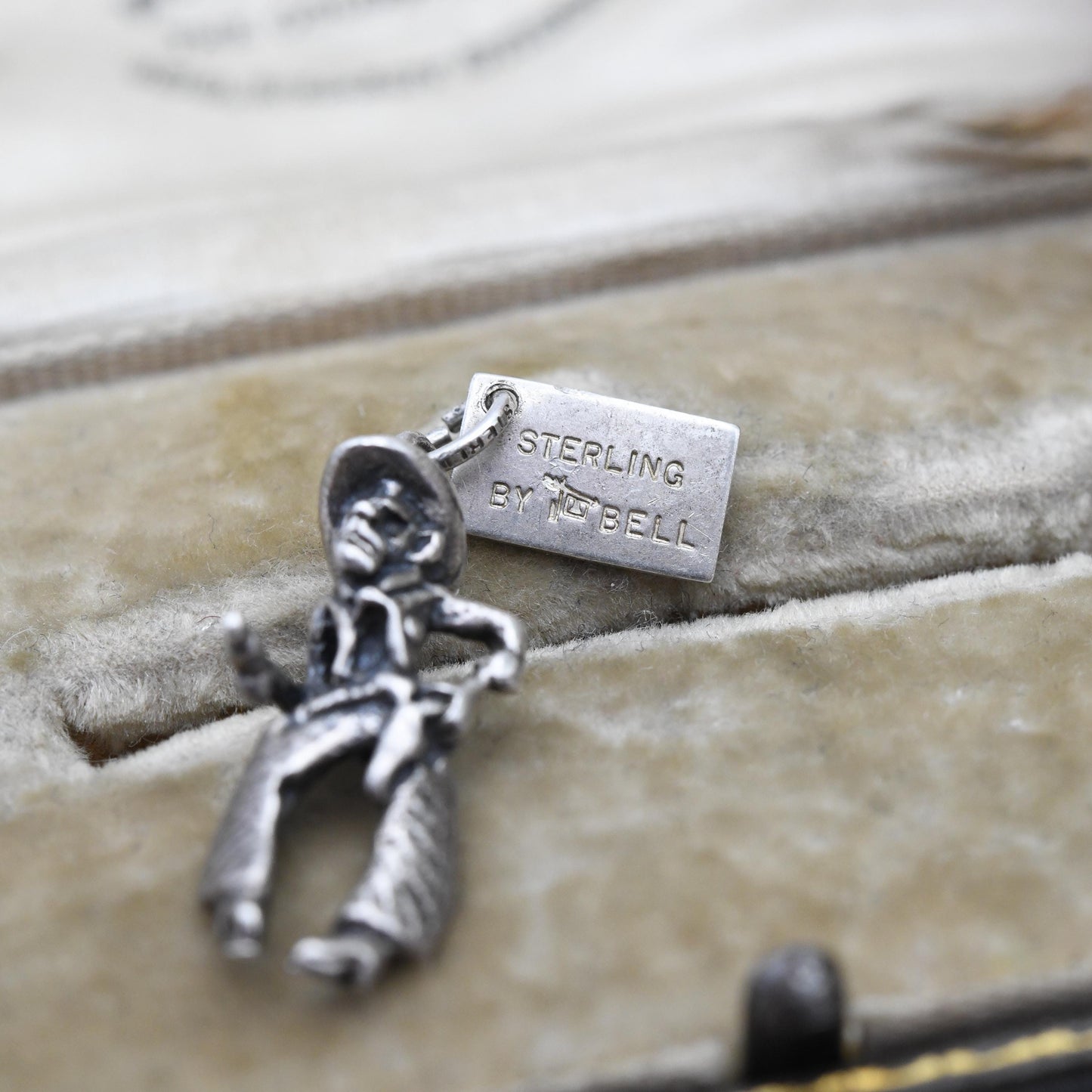 Vintage Sterling Silver Bell Trading Post Cowboy Sheriff Charm Pendant - Rare | Native American | Gift for Charm Bracelet