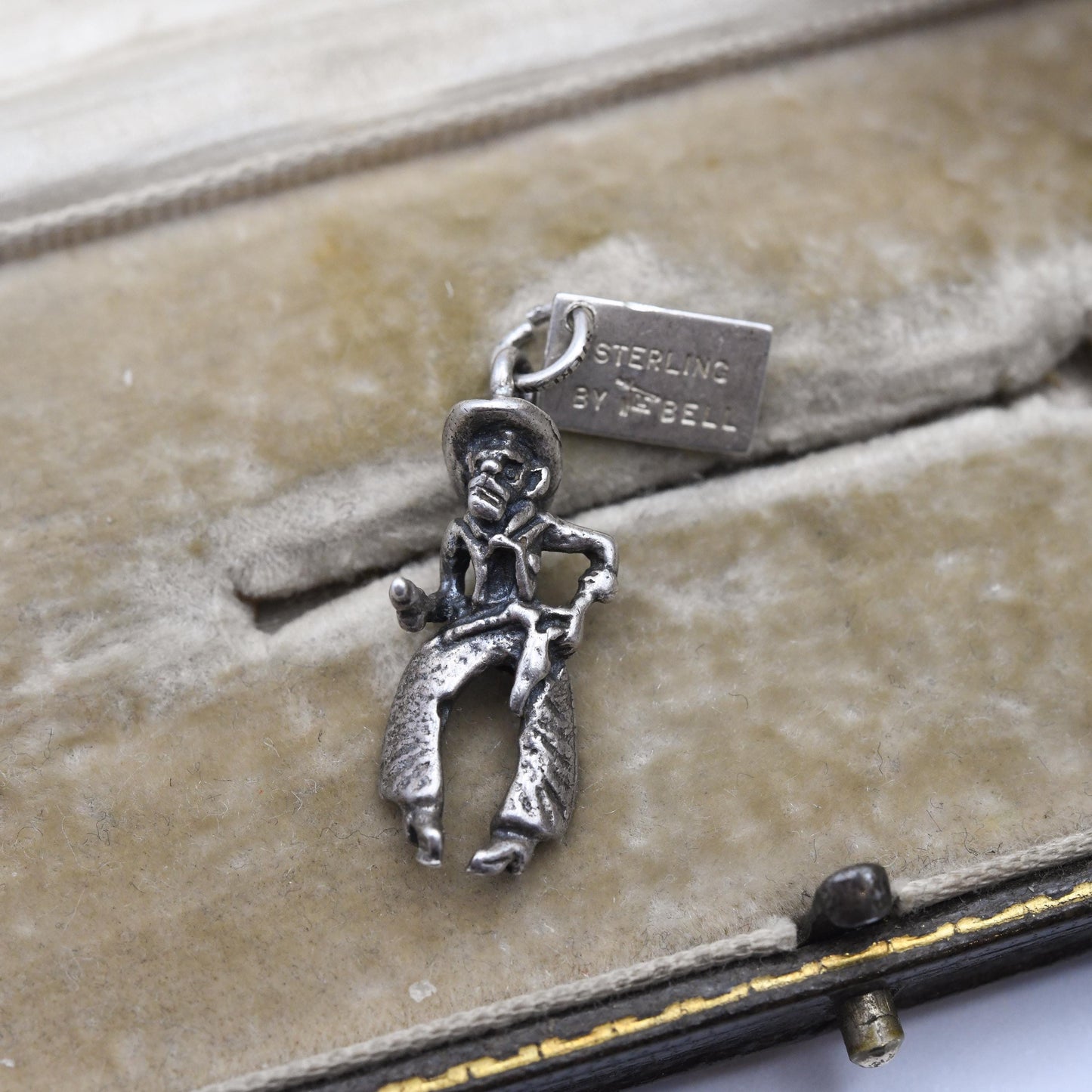 Vintage Sterling Silver Bell Trading Post Cowboy Sheriff Charm Pendant - Rare | Native American | Gift for Charm Bracelet
