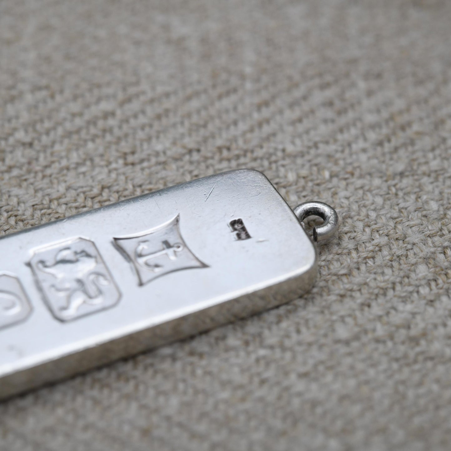 Vintage Sterling Silver Ingot Pendant 1977 with Queen Elizabeth II Silver Jubilee Stamp - Hallmarked Birmingham | Mid-Century Necklace
