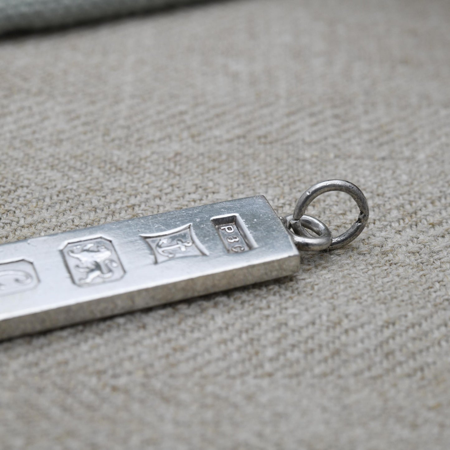 Vintage Sterling Silver Ingot Pendant 1977 with Queen Elizabeth II Silver Jubilee Stamp - Hallmarked PBC Birmingham | Mid-Century Necklace