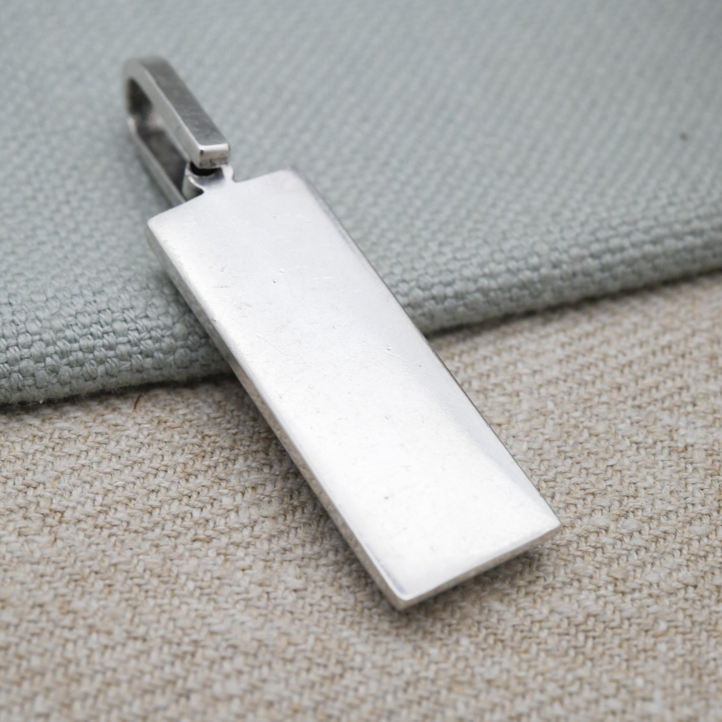 Vintage Sterling Silver Ingot Pendant 1977 Queen Elizabeth II Silver Jubilee Stamp - Hallmarked RC Carrs of Sheffield | Mid-Century Necklace