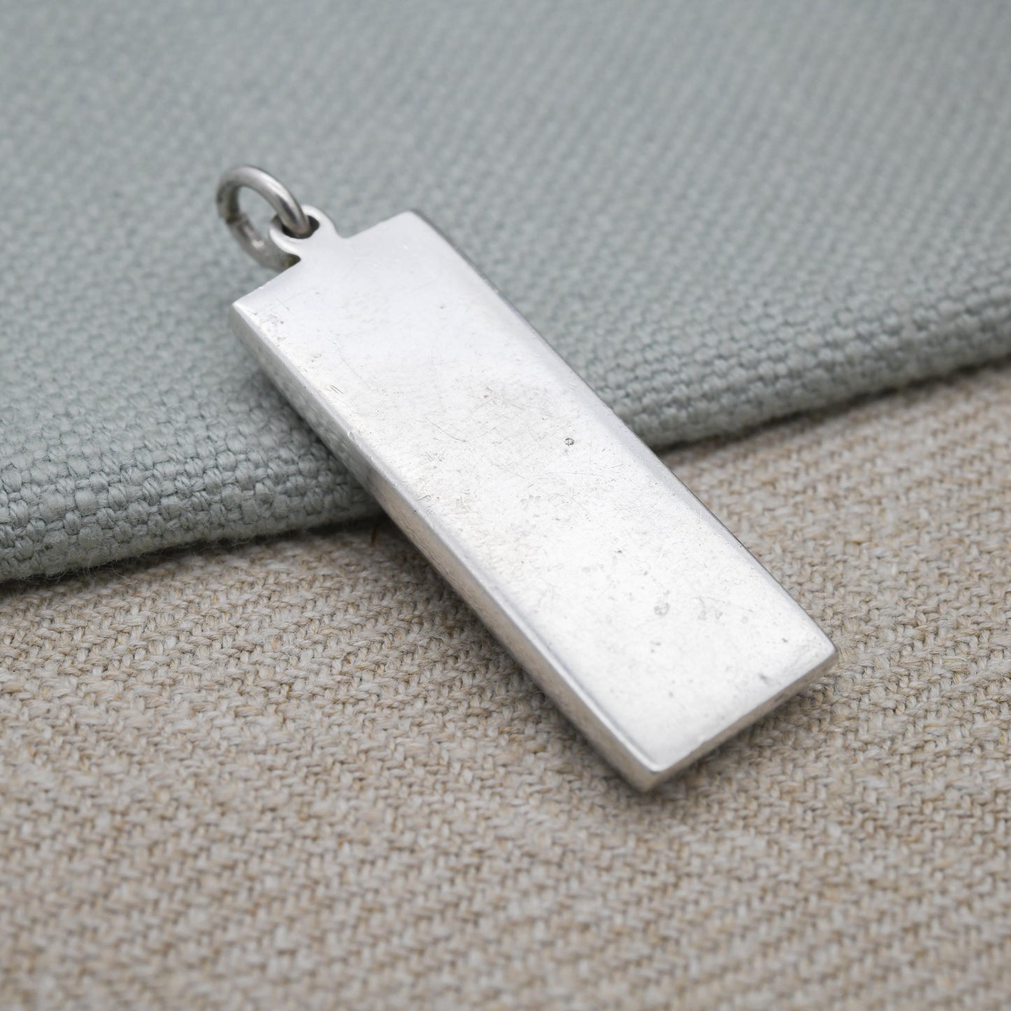 Vintage Sterling Silver Ingot Pendant 1977 Queen Elizabeth II Silver Jubilee Stamp - Hallmarked RC Carrs of Sheffield | Mid-Century Necklace