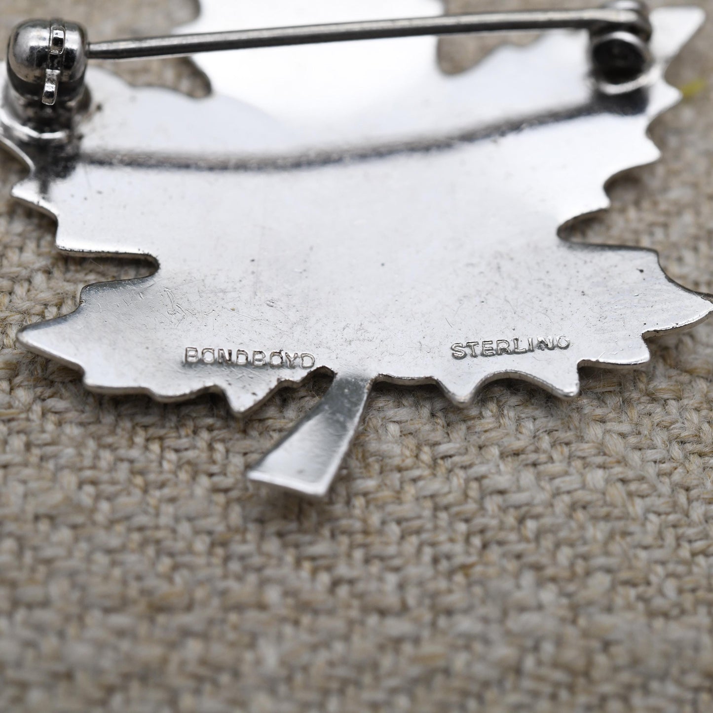 Vintage Bond Boyd Sterling Silver Canada Maple Leaf Brooch - Silver Canadian Souvenir