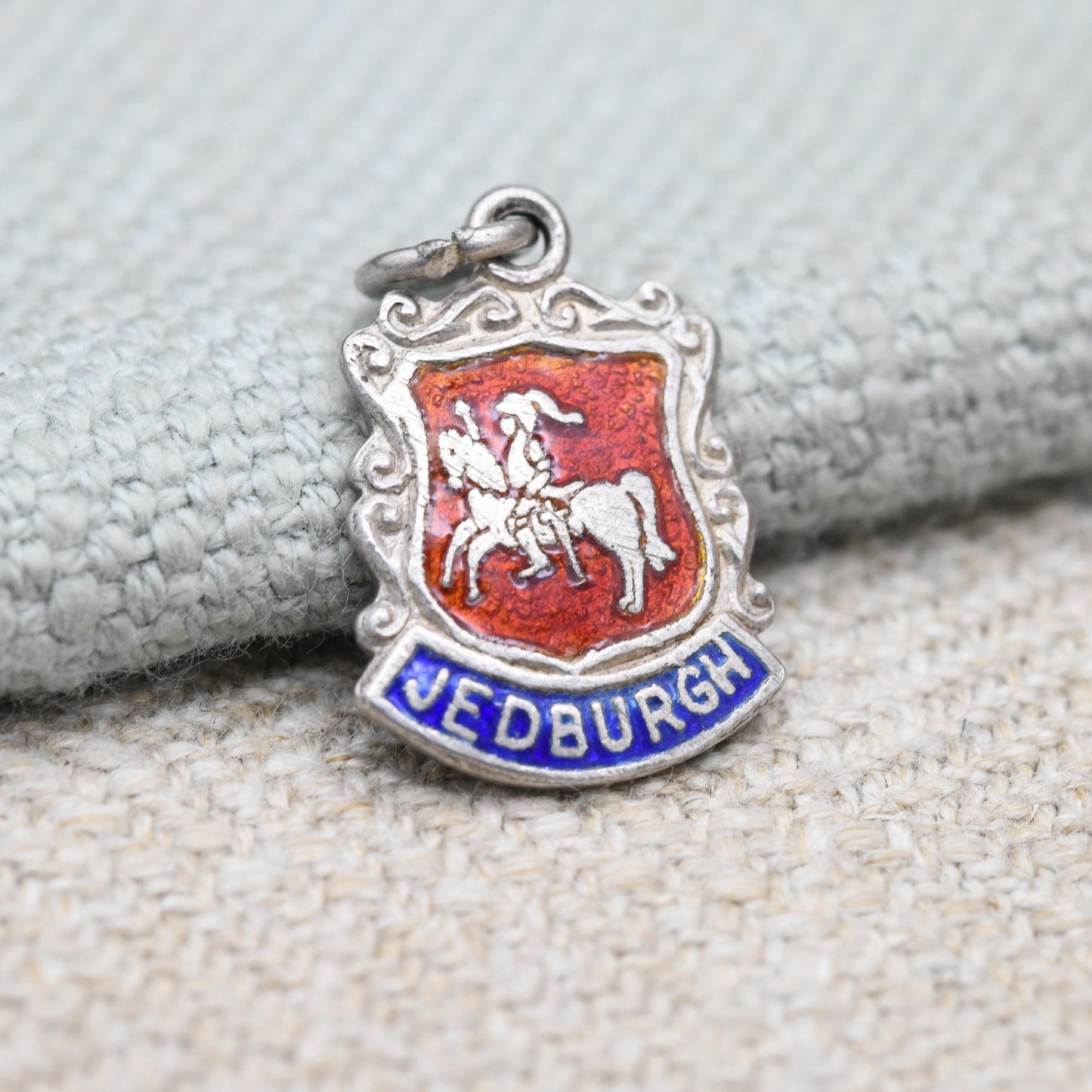 Vintage Sterling Silver Jedburgh Charm Pendant - Scottish | Scotland | Jedburgh | Enamel | Souvenir Gift for Charm Bracelet