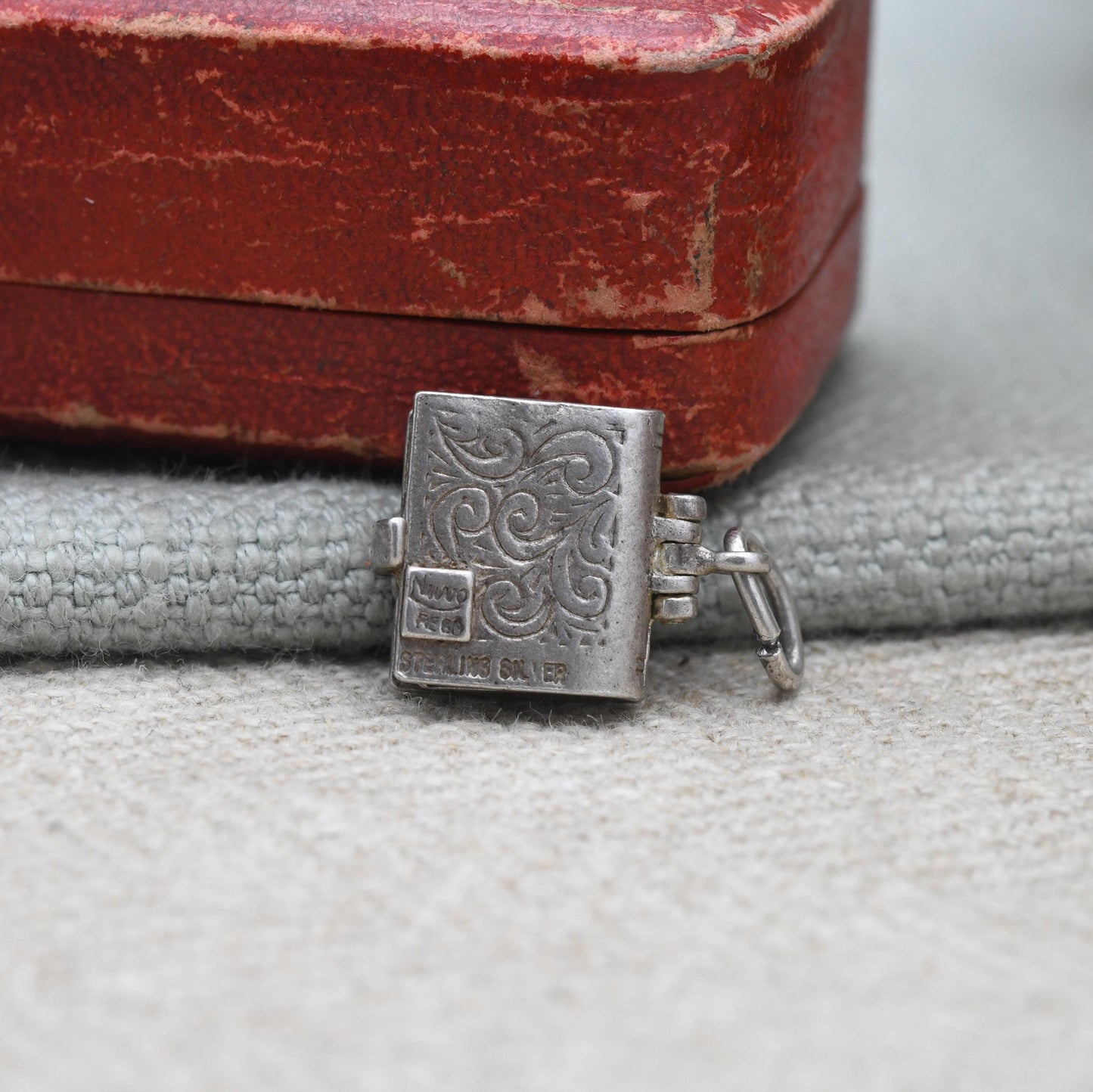 Vintage Sterling Silver Bible Opening Charm Pendant - The Lord's Prayer | Religion | Book | Gift for Charm Bracelet Necklace Stack