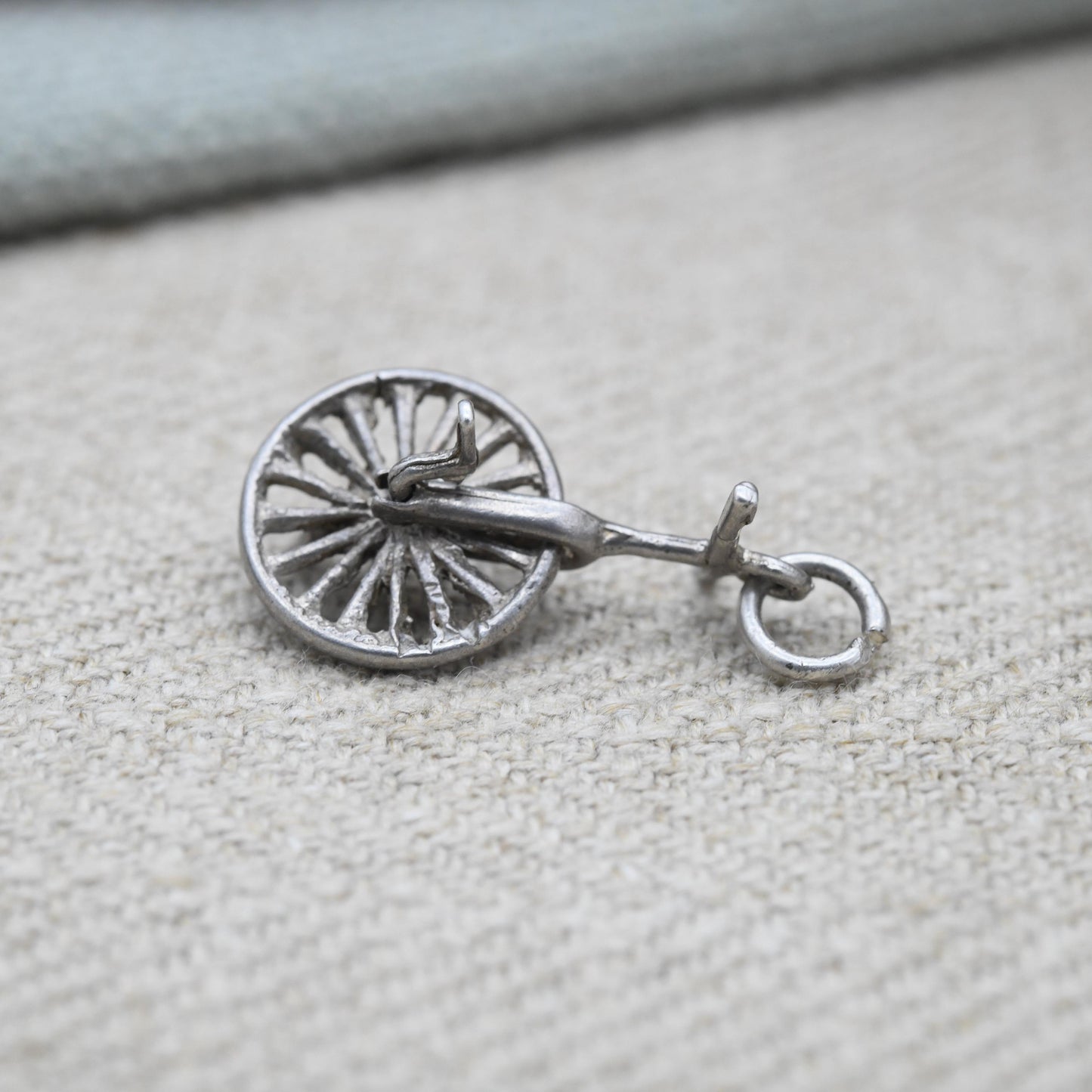 Vintage Sterling Silver Unicycle Charm Pendant - Bike | Cycling | Wheel | Moving | Charm Bracelet