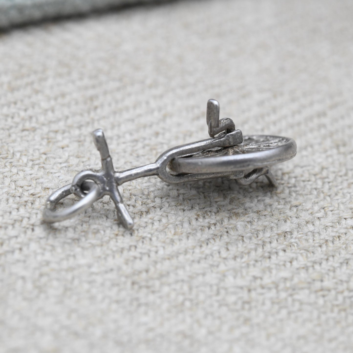 Vintage Sterling Silver Unicycle Charm Pendant - Bike | Cycling | Wheel | Moving | Charm Bracelet