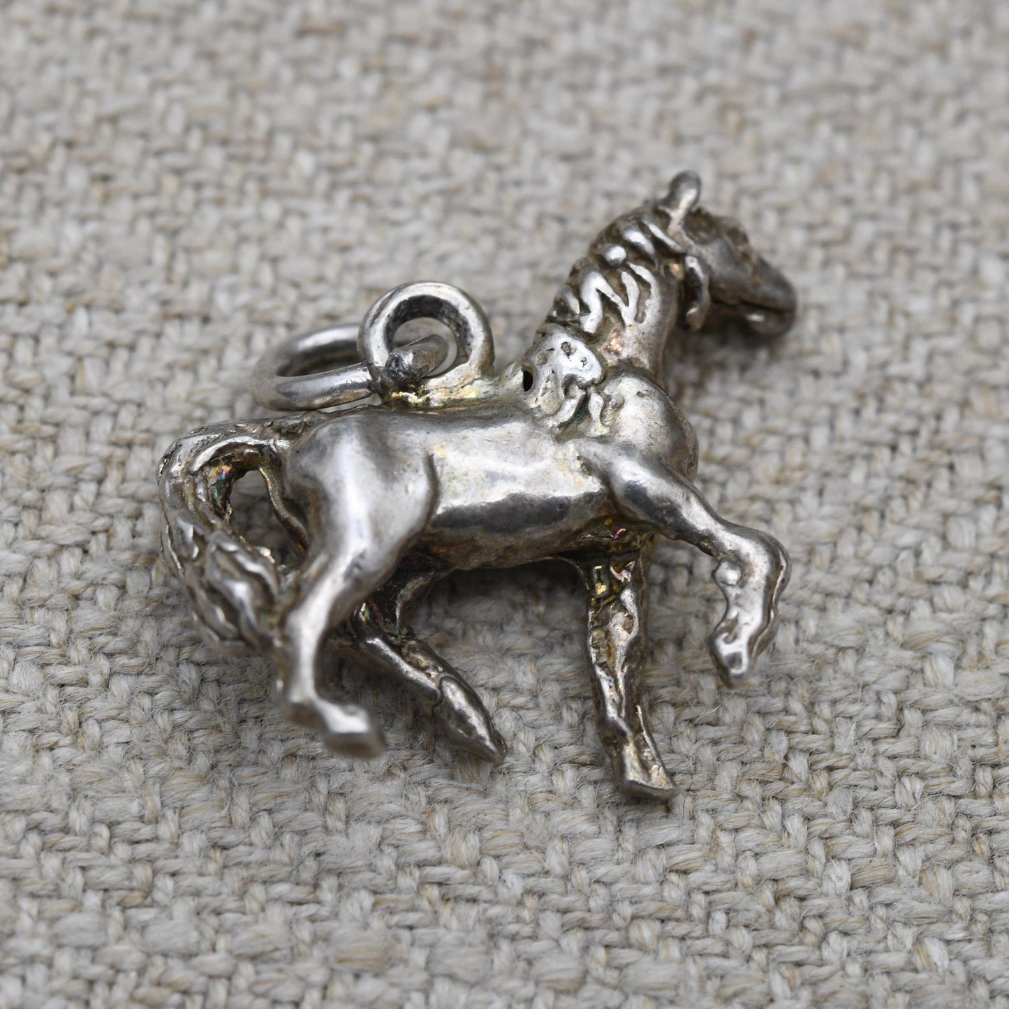 Vintage Sterling Silver Horse Charm Pendant - Novelty Detailed Animal Jewellery | Horse Girl Gift | Nature Lover Charm Bracelet Necklace