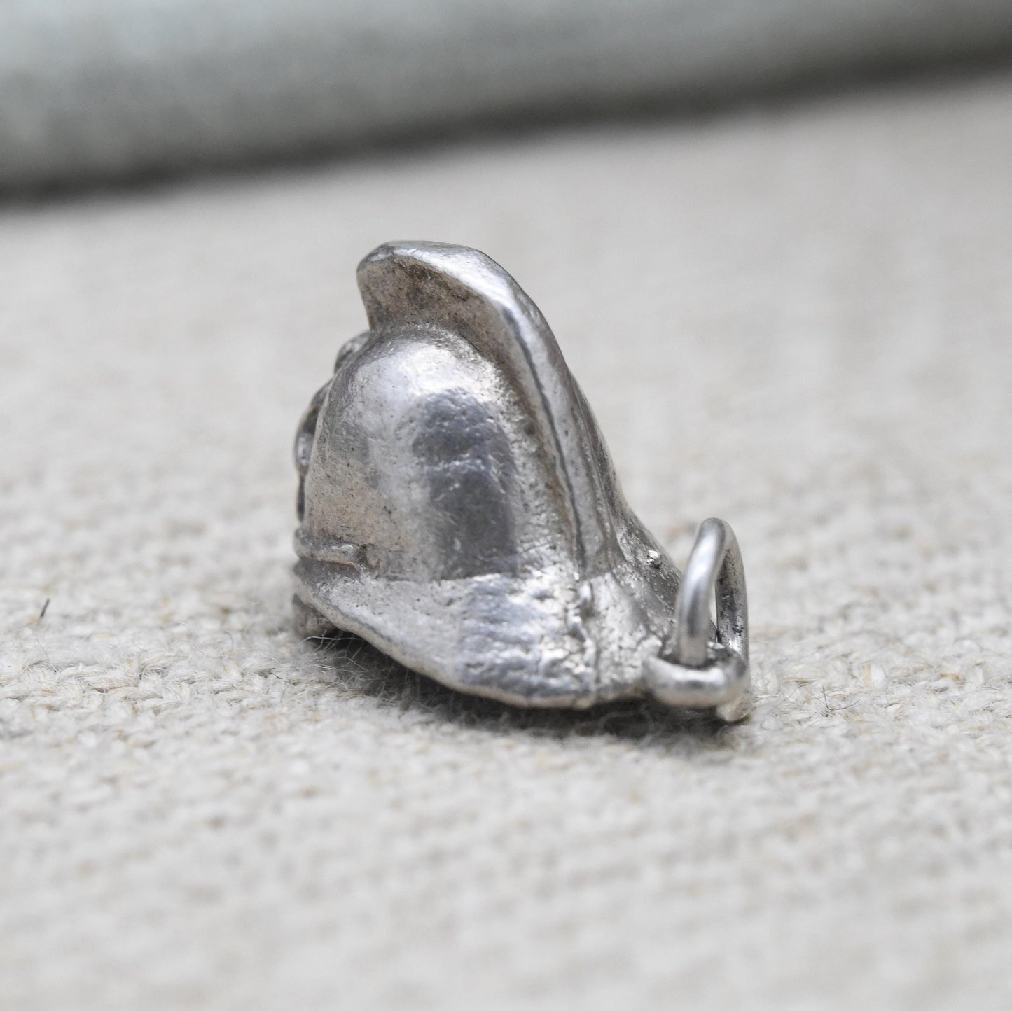 Vintage Sterling Silver Firefighters Helmet Charm Pendant - Fireman | Hat | Souvenir Gift for Charm Bracelet