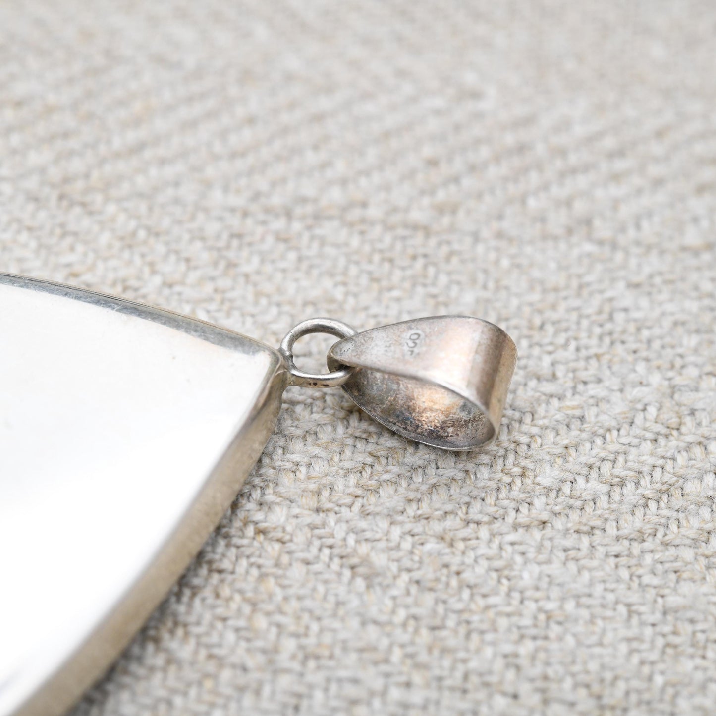 Vintage Sterling Silver Abalone Shell Pendant - Large Pretty Teardrop Shaped Jewellery | Gift for Pendant Necklace