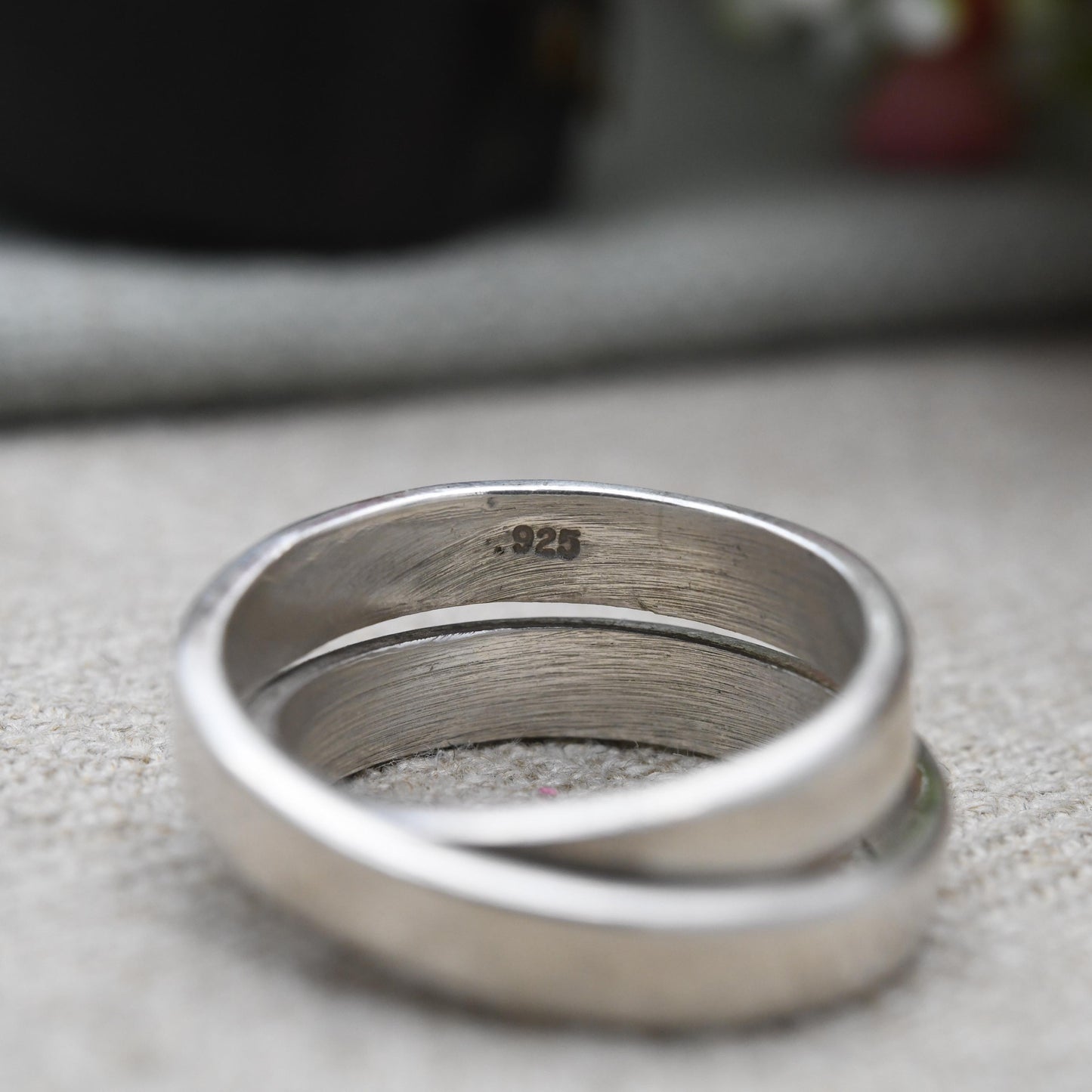 Vintage Sterling Silver Bypass Ring - Minimalist Jewellery | Bypass Style | Unisex | UK Size - R 1/2 | US Size - 8 3/4