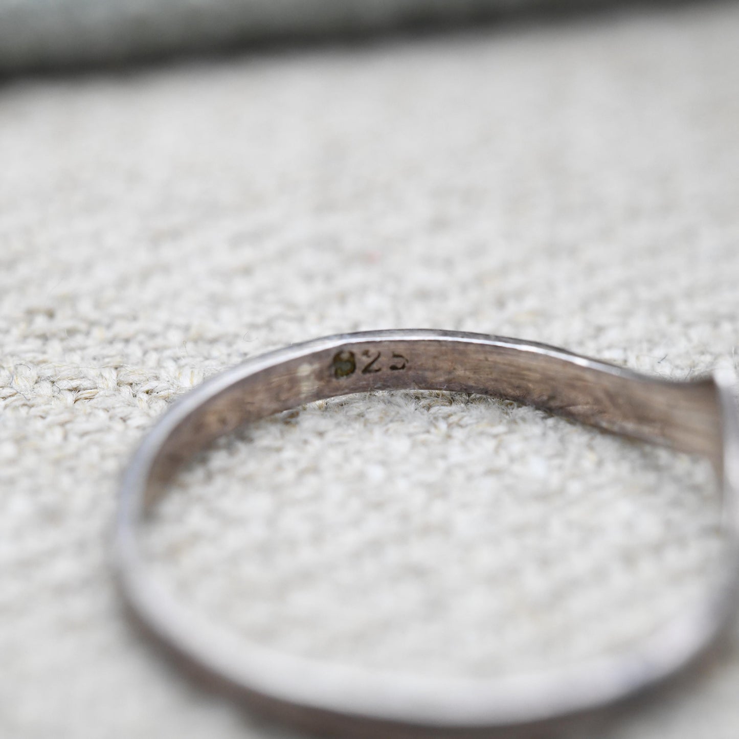 Vintage Sterling Silver Blue Stone Inlay Wishbone Ring - Southwestern Style | Everyday | UK Size - N | US Size - 7 3/4