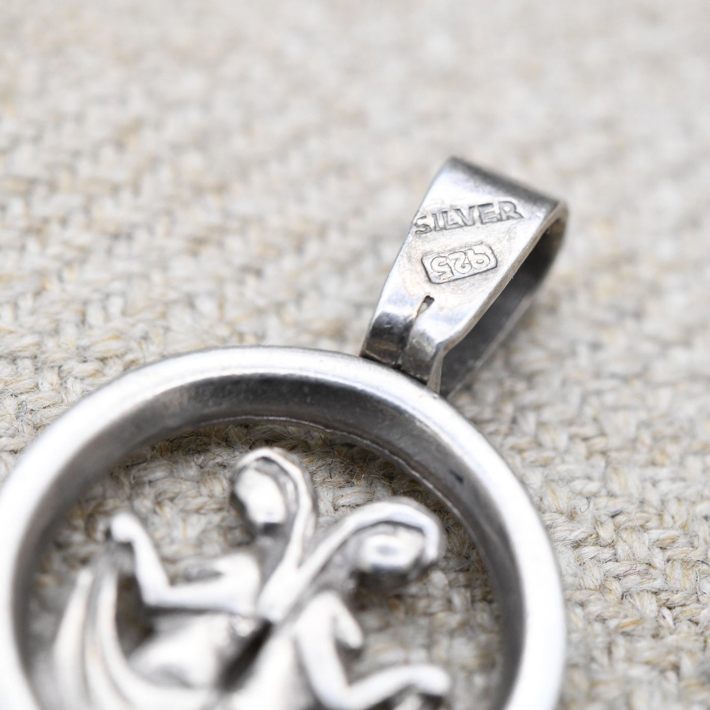 Vintage Sterling Silver Gemini Pendant - Twin Women | Astrological | Zodiac Star Sign Symbol | May June Birthday Gift