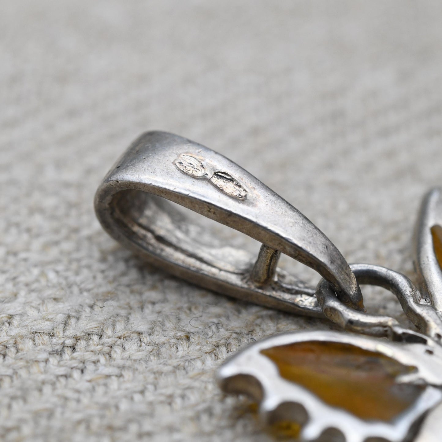 Vintage Sterling Silver Butterfly Pendant with Plique a Jour Wings - Yellow and Green Stained Glass | Pendant Charm Necklace Stack