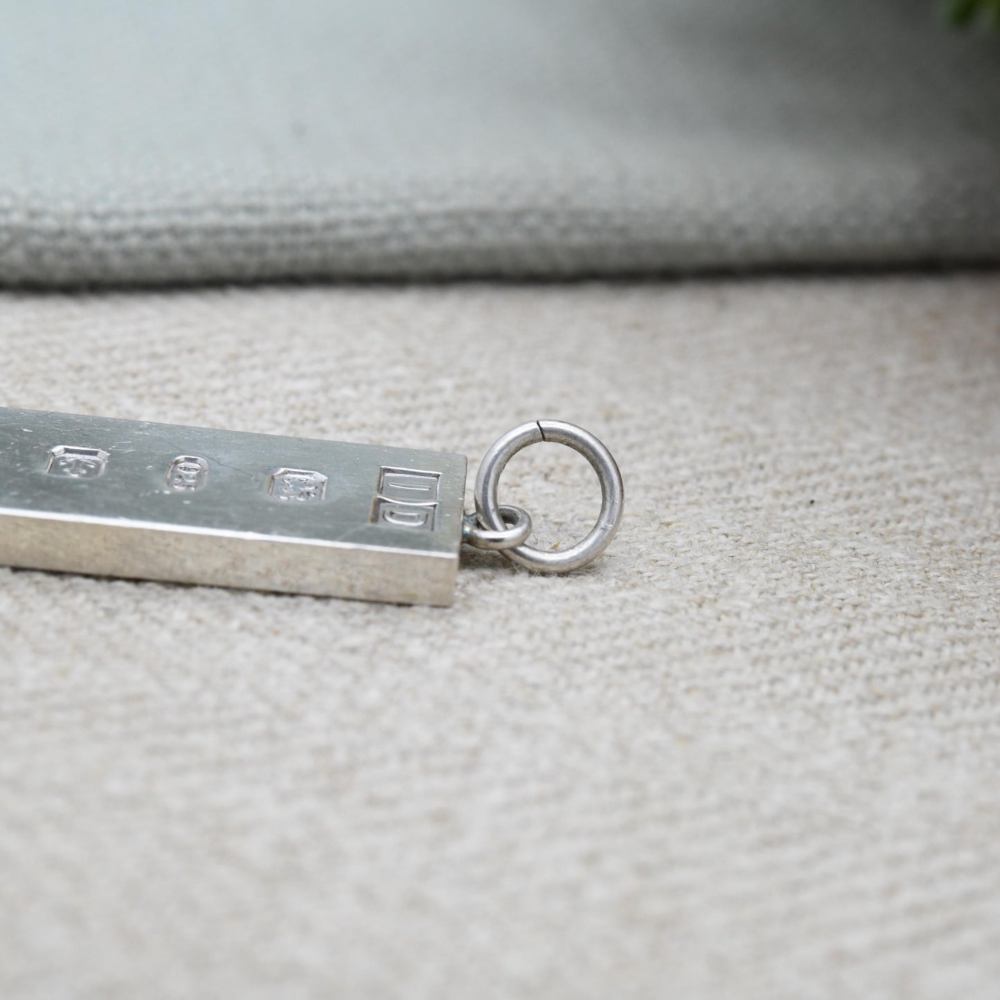 Vintage Sterling Silver Ingot Pendant 2000 Millennium Mark - Birmingham Hallmarked ID | Minimal Date Souvenir Necklace