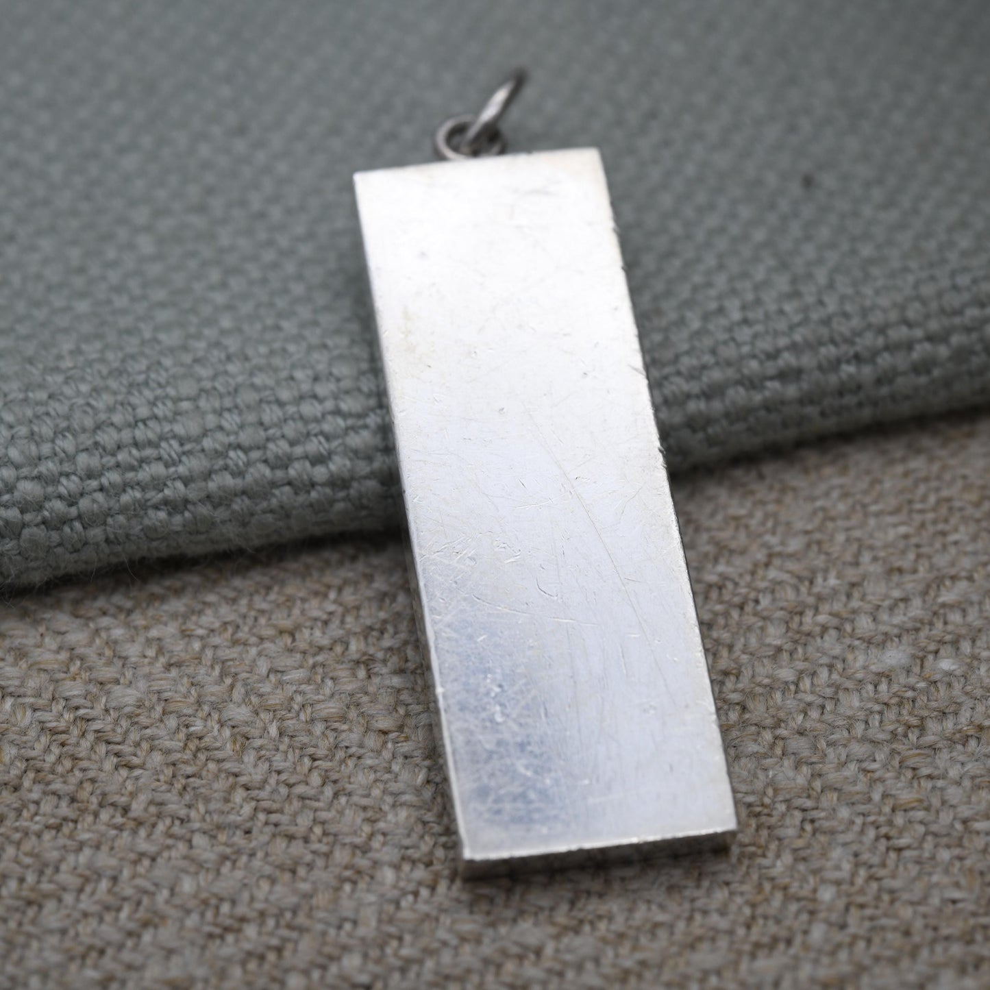 Vintage Sterling Silver Ingot Pendant 2000 Millennium Mark - Birmingham Hallmarked ID | Minimal Date Souvenir Necklace