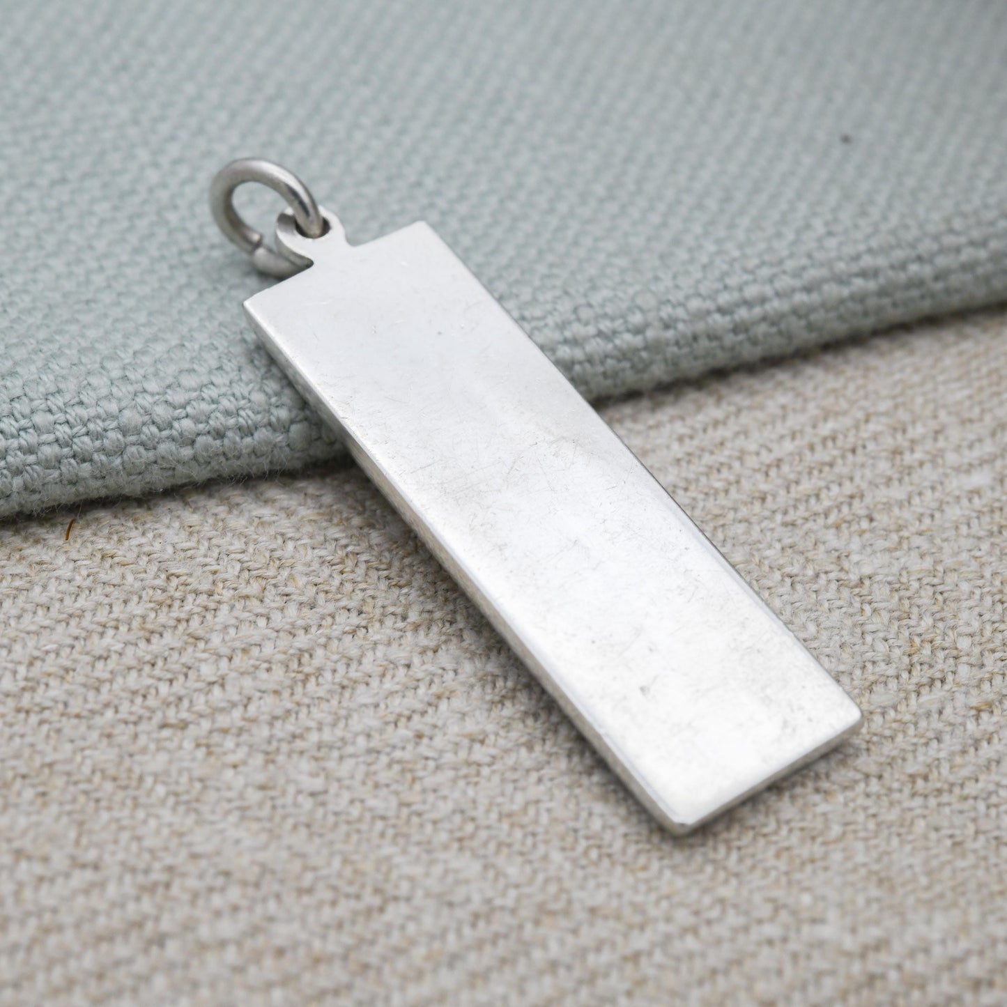 Vintage Sterling Silver Ingot Pendant 1977 with Queen Elizabeth II Silver Jubilee Stamp - Hallmarked AS Sheffield | Mid-Century Necklace
