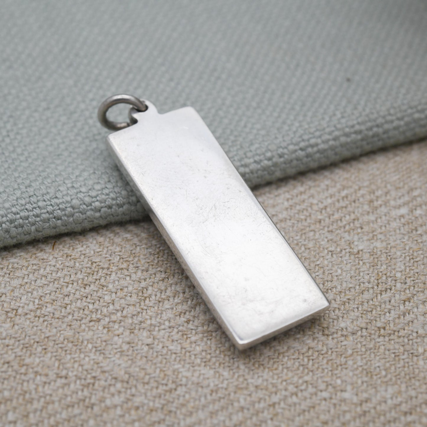 Vintage Sterling Silver Ingot Pendant 1977 Queen Elizabeth II Silver Jubilee Stamp - Hallmarked Carrs of Sheffield RC | Mid-Century Necklace