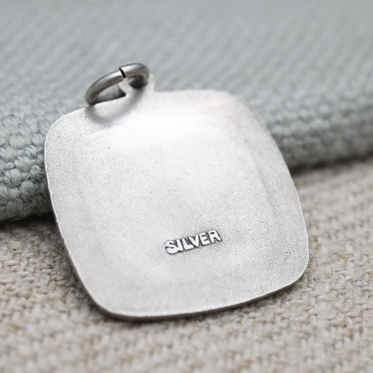 Vintage Sterling Silver St. Christopher Pendant Mid-Century - Rounded Square | Saint of Travelling | Christian Religious Jewellery Gift