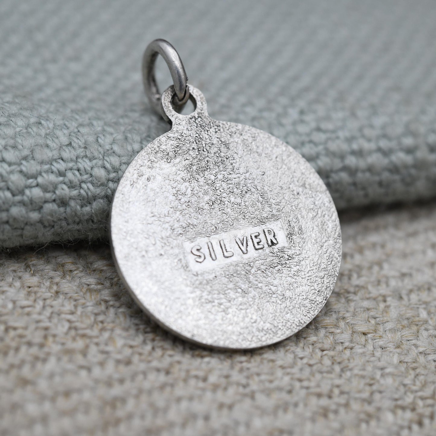 Vintage Sterling Silver St. Christopher Pendant Mid-Century - Small Circle Saint of Travelling | Christian Religious Detailed Jewellery Gift