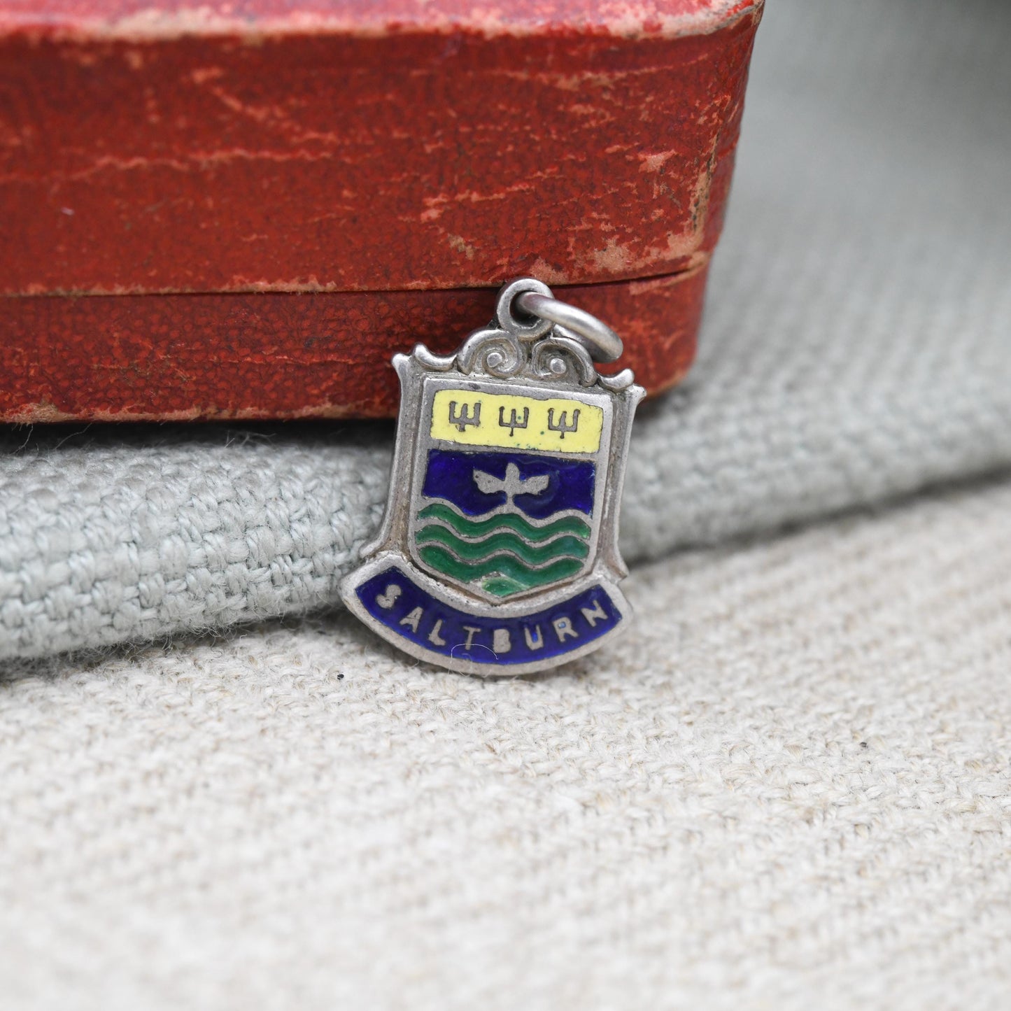 Vintage Sterling Silver Saltburn Charm Pendant - England | Yorkshire | Souvenir Gift for Charm Bracelet