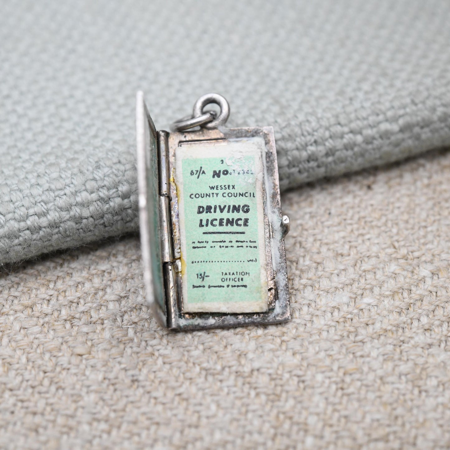 Vintage Sterling Silver Opening Driving License Charm Pendant - Licence | Opening Book | Travel | Gift for Charm Bracelet Necklace Stack