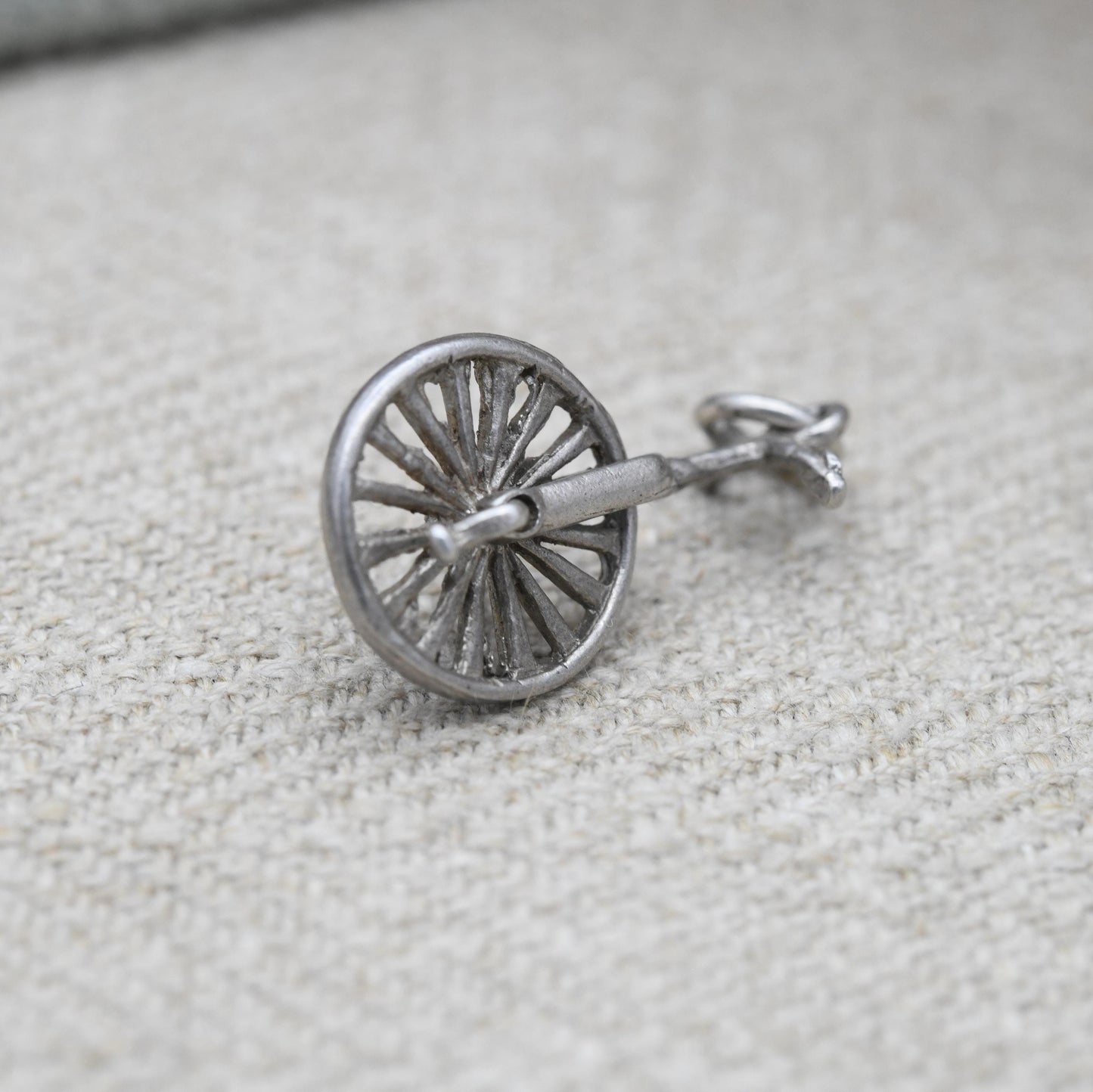 Vintage Sterling Silver Unicycle Charm Pendant - Bike | Cycling | Wheel | Moving | Charm Bracelet