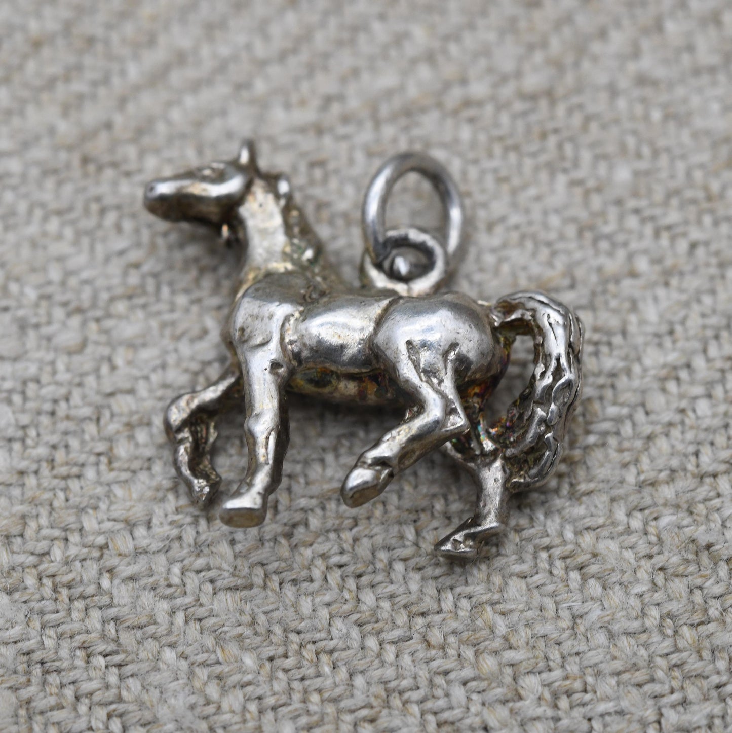 Vintage Sterling Silver Horse Charm Pendant - Novelty Detailed Animal Jewellery | Horse Girl Gift | Nature Lover Charm Bracelet Necklace