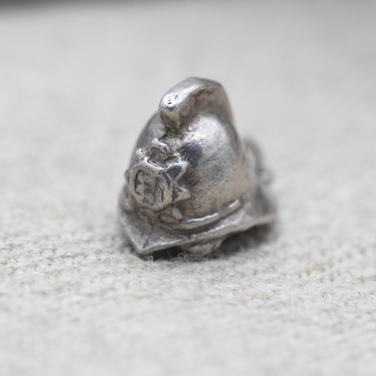Vintage Sterling Silver Firefighters Helmet Charm Pendant - Fireman | Hat | Souvenir Gift for Charm Bracelet