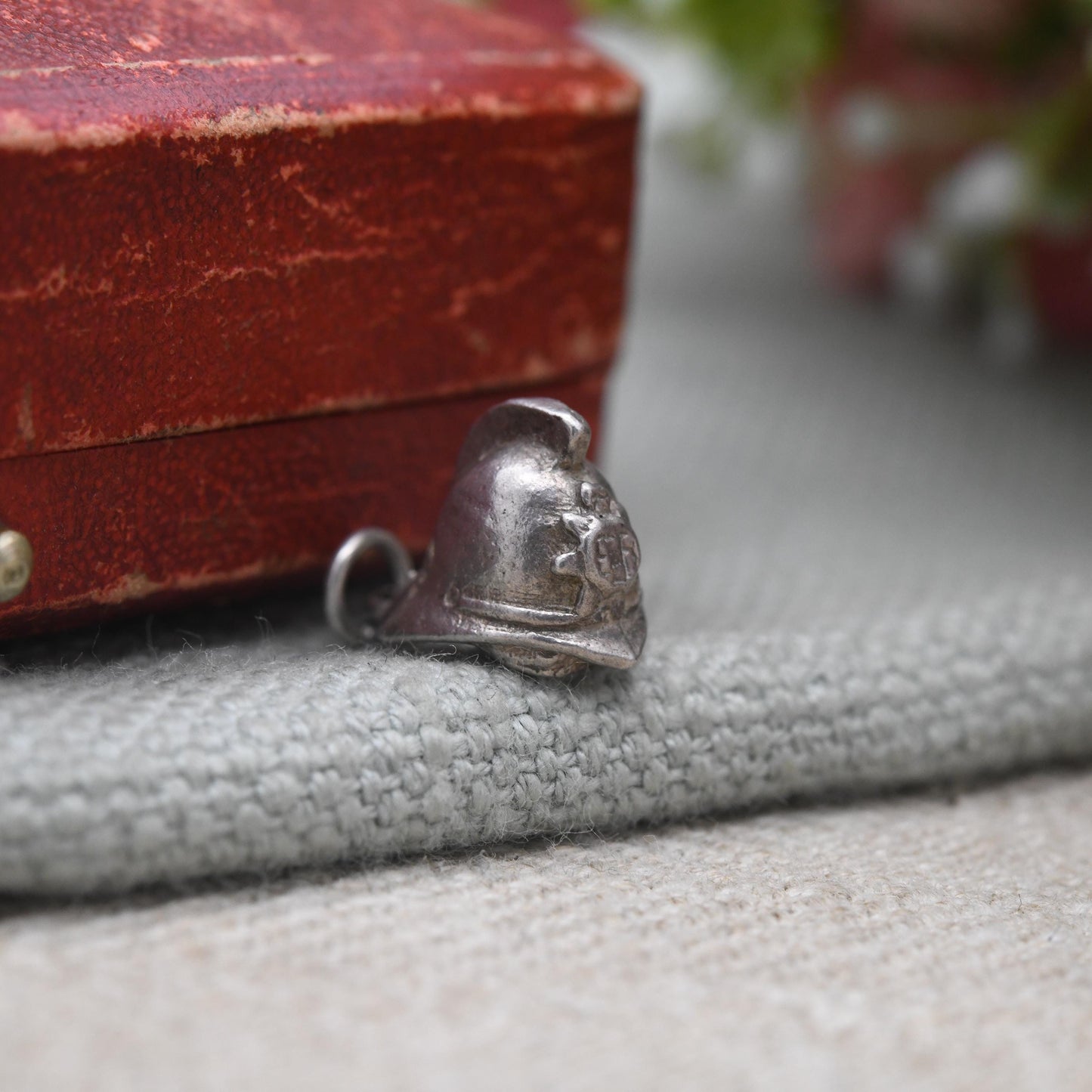 Vintage Sterling Silver Firefighters Helmet Charm Pendant - Fireman | Hat | Souvenir Gift for Charm Bracelet