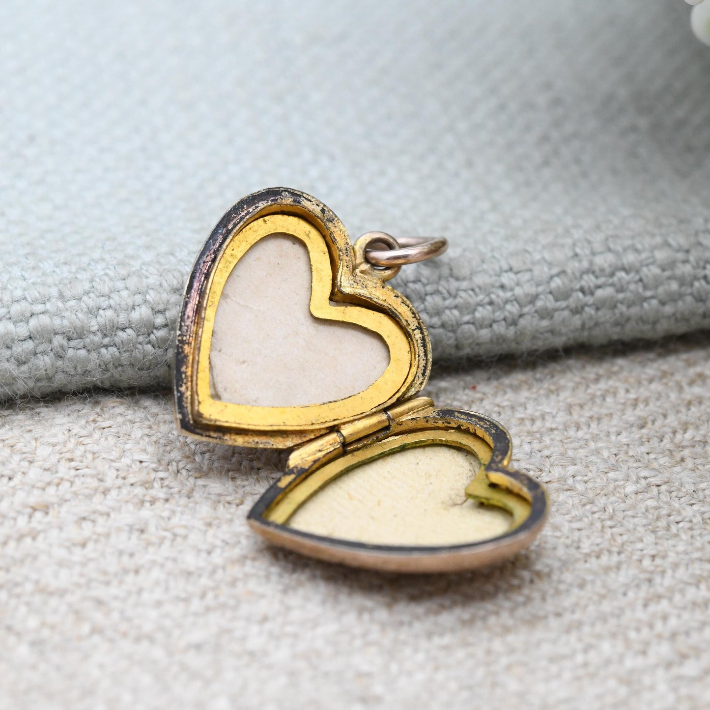 Antique 9ct Rose Gold Heart Locket Pendant - Engraved Love Heart Shape Locket Charm Pendant | Sentimental Jewellery Gift for Her Two Photos