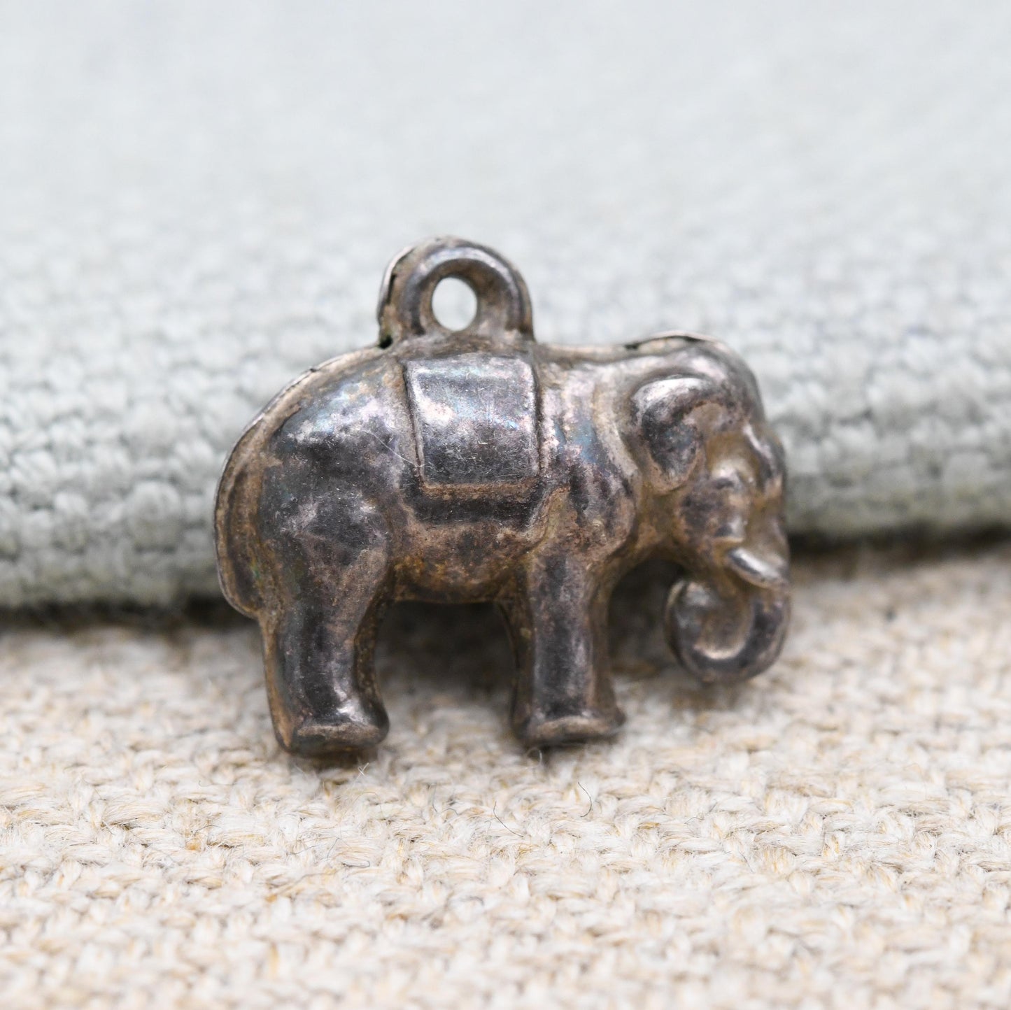 Vintage Sterling Silver Elephant Charm Pendant - Small Cute Animal | Nature Lover | Gift for Charm Bracelet Charm Necklace