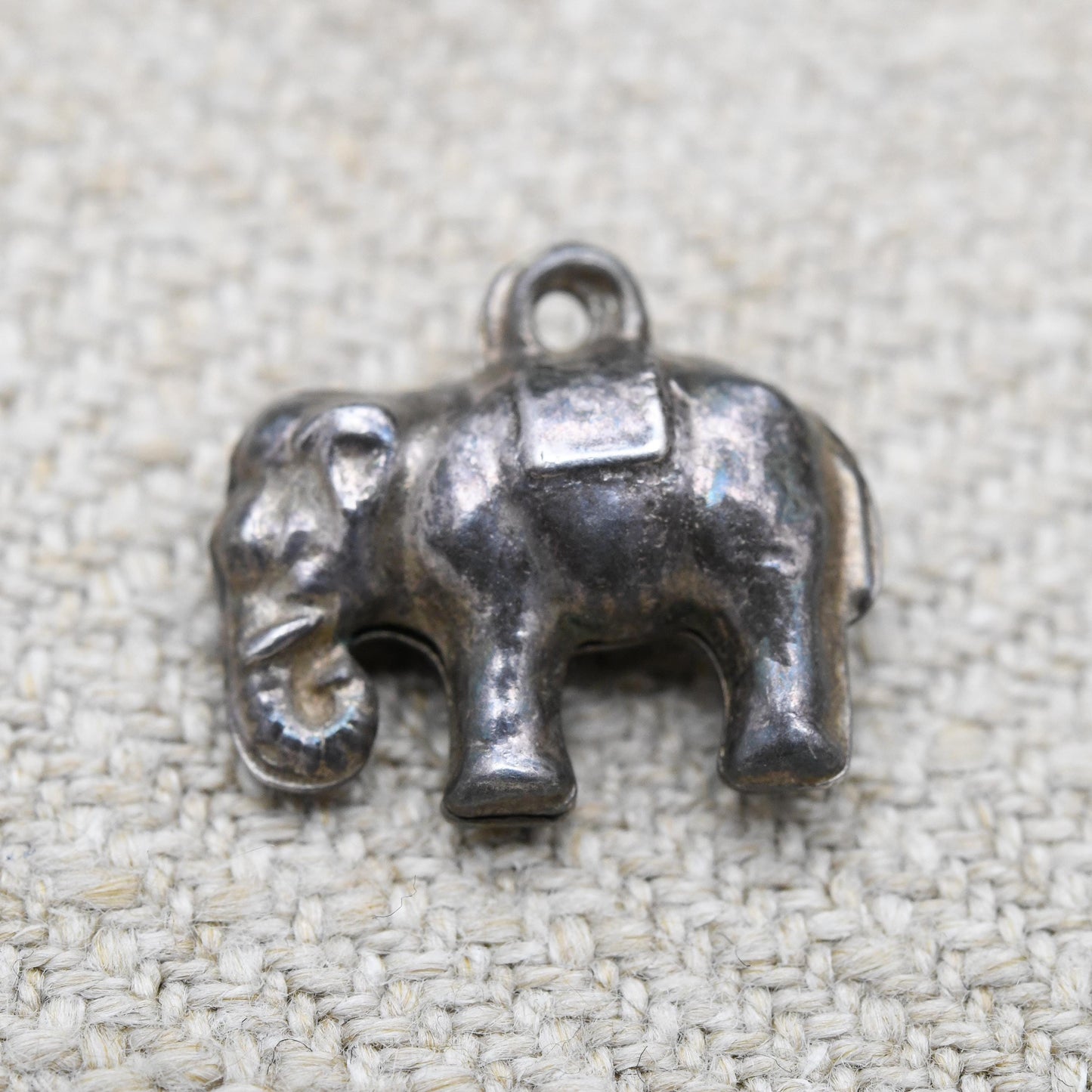 Vintage Sterling Silver Elephant Charm Pendant - Small Cute Animal | Nature Lover | Gift for Charm Bracelet Charm Necklace
