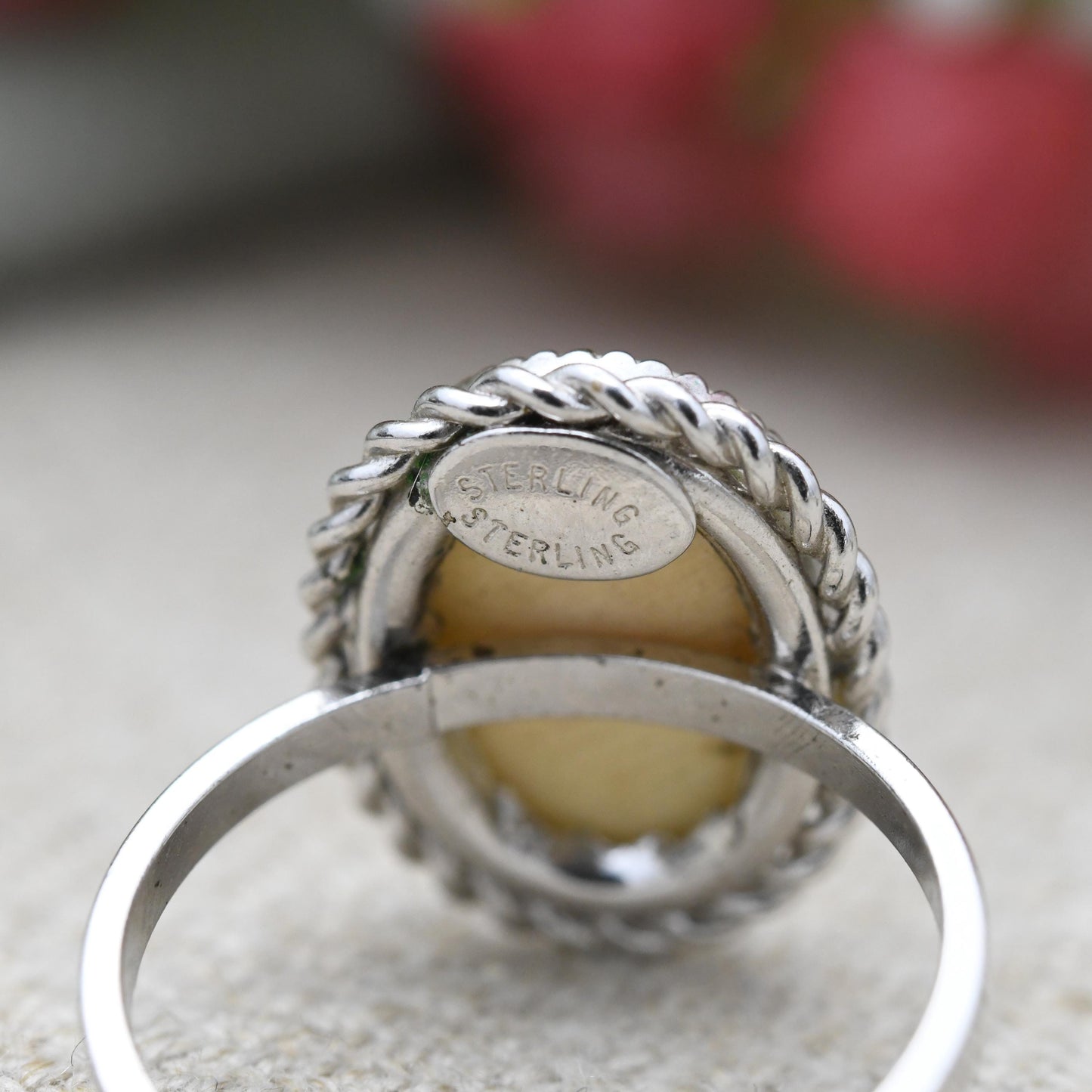 Vintage Sterling Silver Rose Miniature Ring - Flower Floral Design | Pretty Gift for Her | UK Size - M 1/2 | US Size - 6 3/4