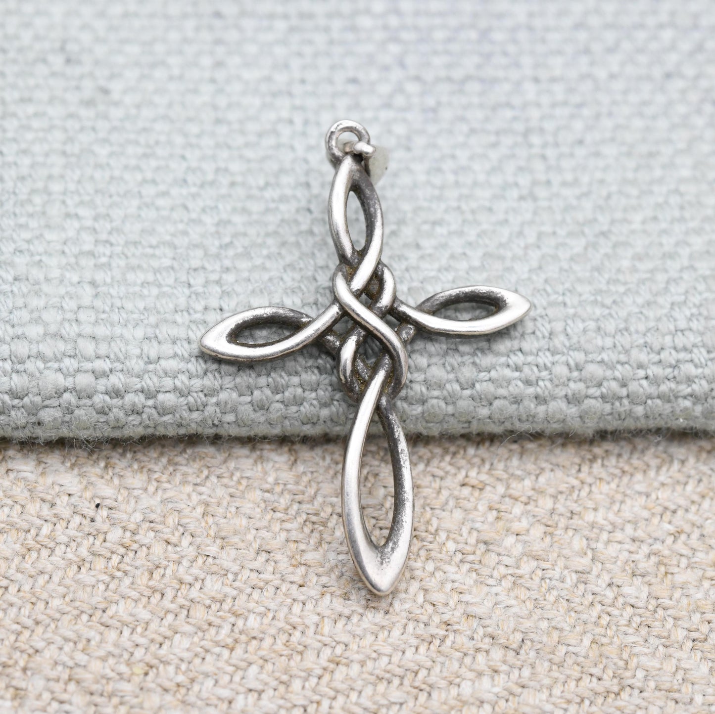 Vintage Sterling Silver Celtic Cross Pendant - Openwork Design | Gift for Baptism Christening Christian