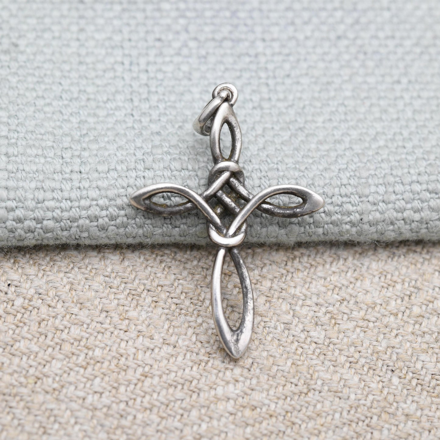 Vintage Sterling Silver Celtic Cross Pendant - Openwork Design | Gift for Baptism Christening Christian