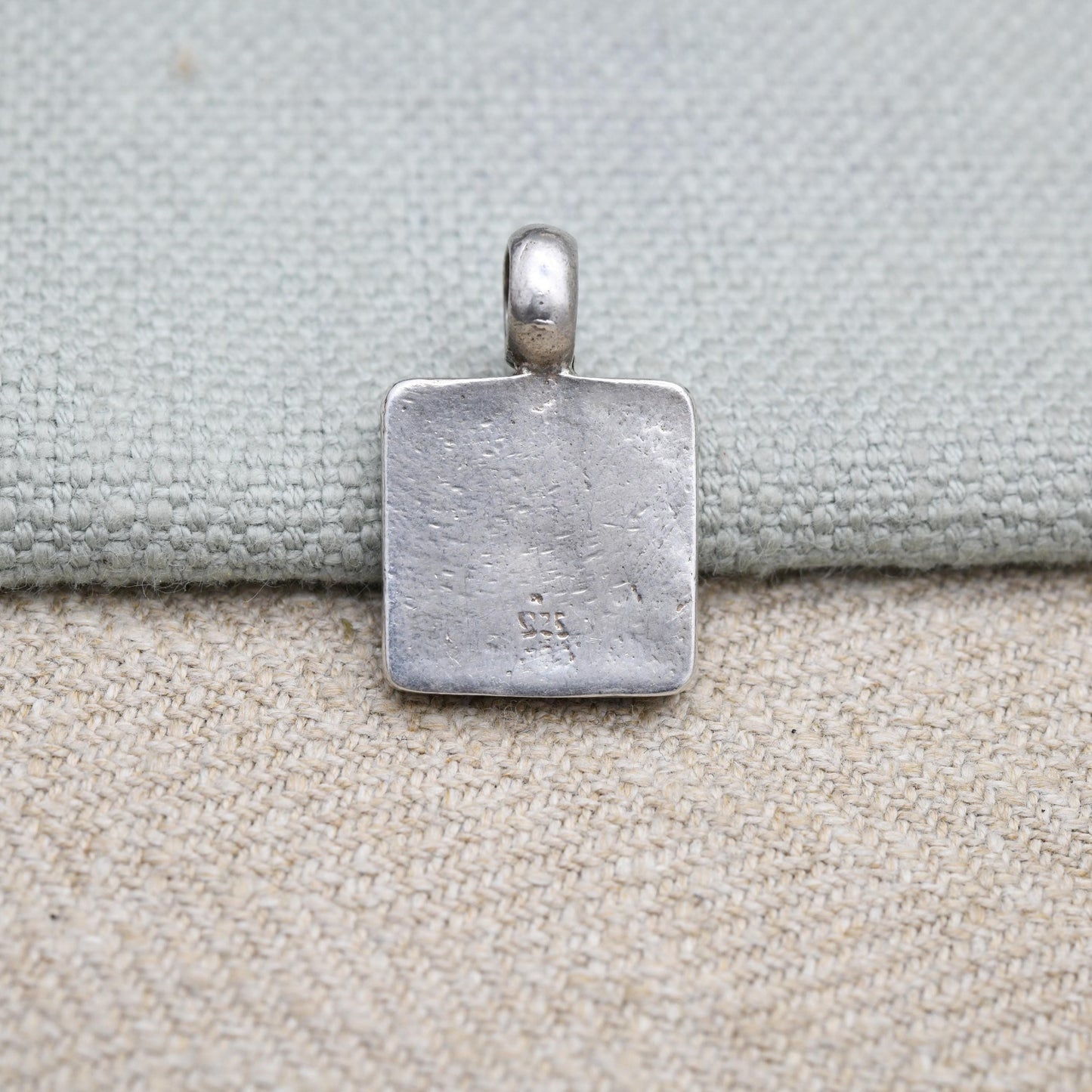 Vintage Sterling Silver Abstract Symbol Pendant - American | Mexico | Mid-Century | Minimalist Ring | Chunky Necklace Stack Charm