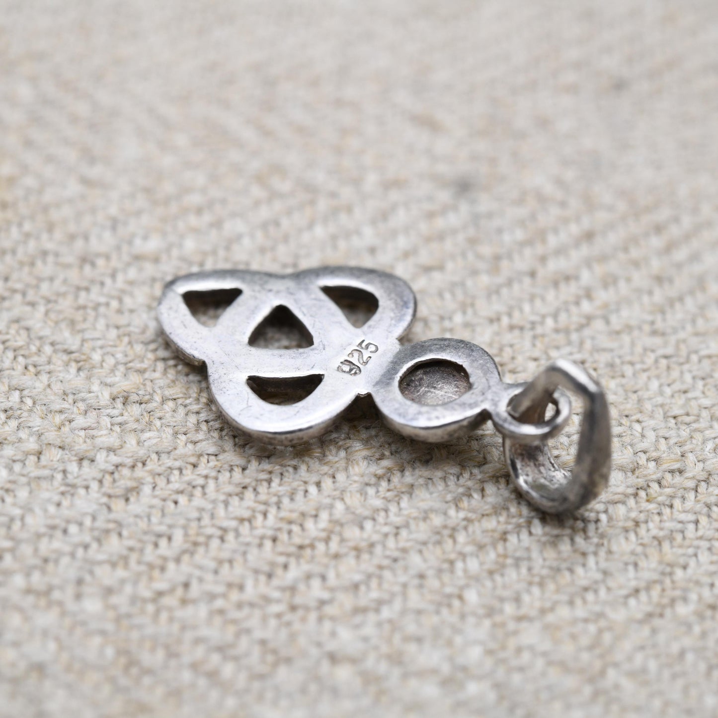 Vintage Sterling Silver Celtic Knot Pendant - Minimalist Solid Silver Jewellery | Gift for Charm Bracelet Necklace