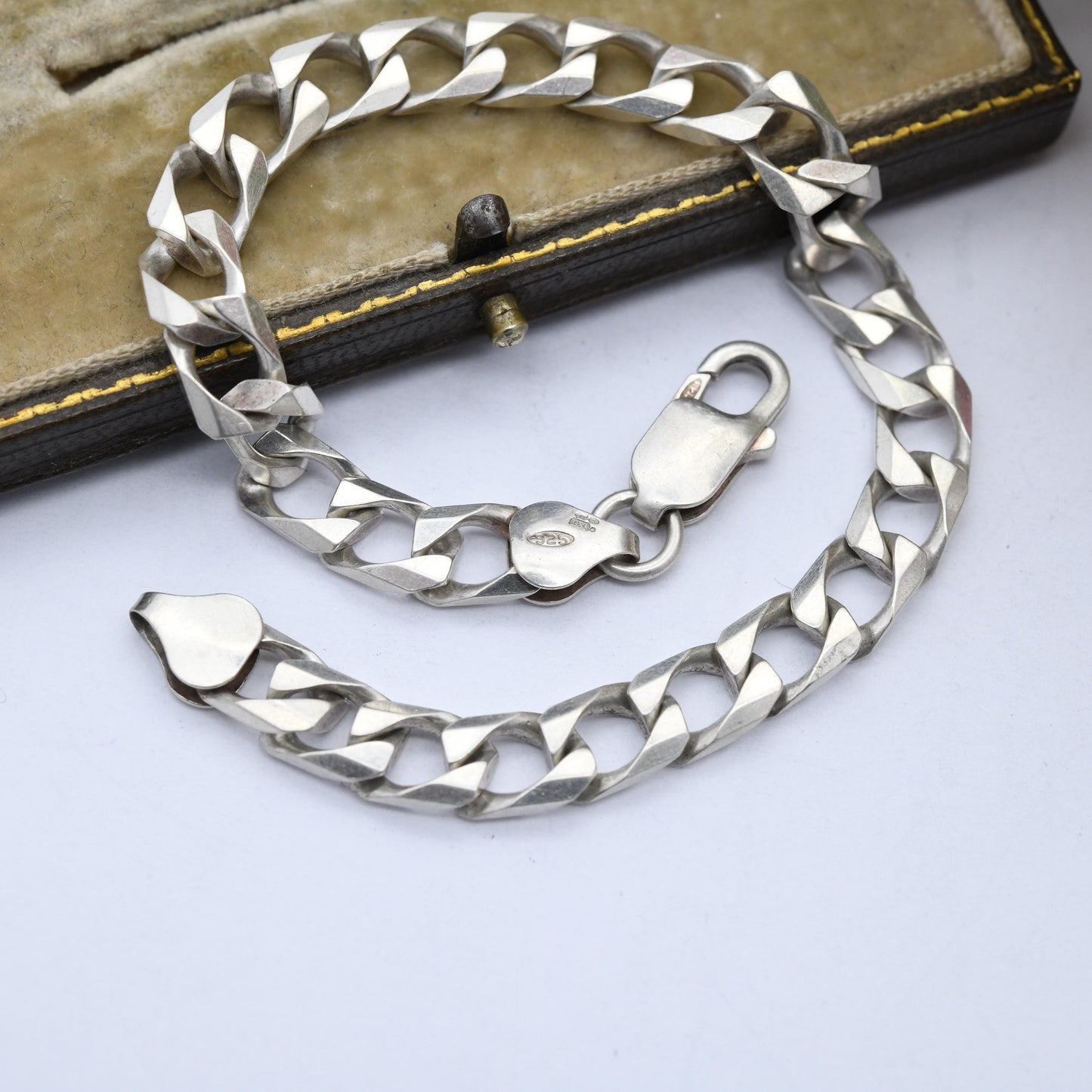 Vintage Sterling Silver Curb Link Chain Bracelet - Curb Bracelet | Gift for Boyfriend | Gift for Brother