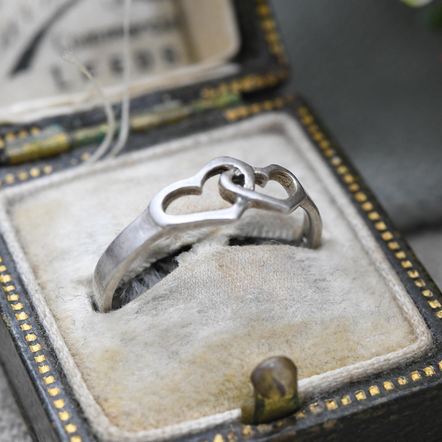 Vintage Sterling Silver Heart Ring - Two Linked Love Hearts | Friendship | Love | Gift | UK Size - K 1/2 | US Size - 5 1/2
