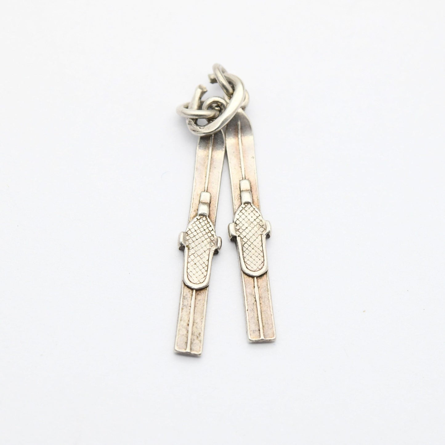 Vintage Sterling Silver Ski's Charm Pendant - Skiing | Ski | Snow Sport | Winter | Gift for Charm Bracelet