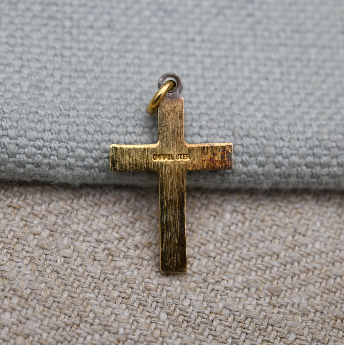 Vintage Sterling Silver Gold Plated Cross Pendant - Sweet Christening Baptism Jewellery | Charm for Necklace | Hollow Silver | Plain Cross