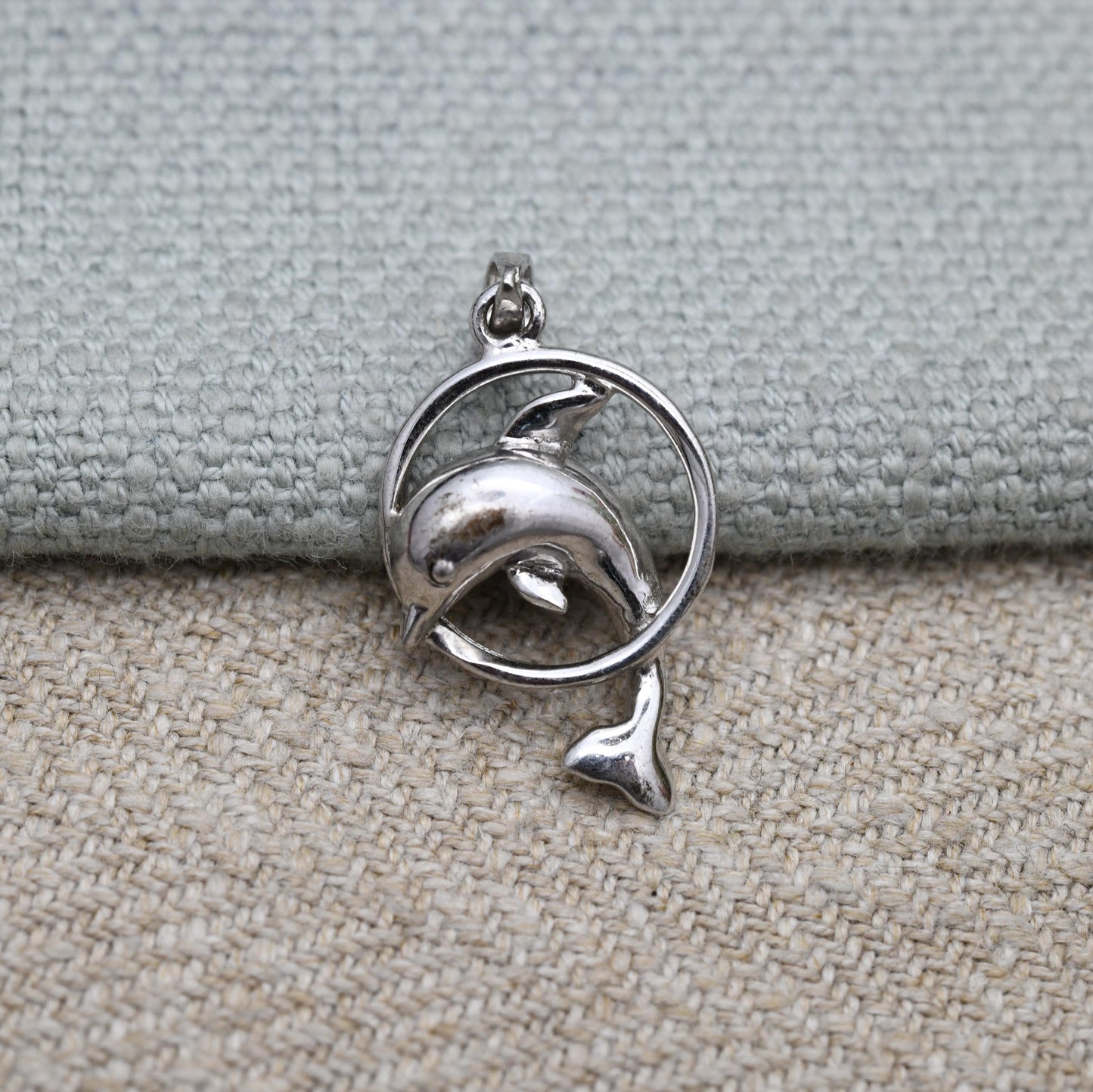 Vintage Sterling Silver Dolphin Pendant - Sea Creature | Small Animal Shape | Gift for Animal Lover | Sweet Gift for Her