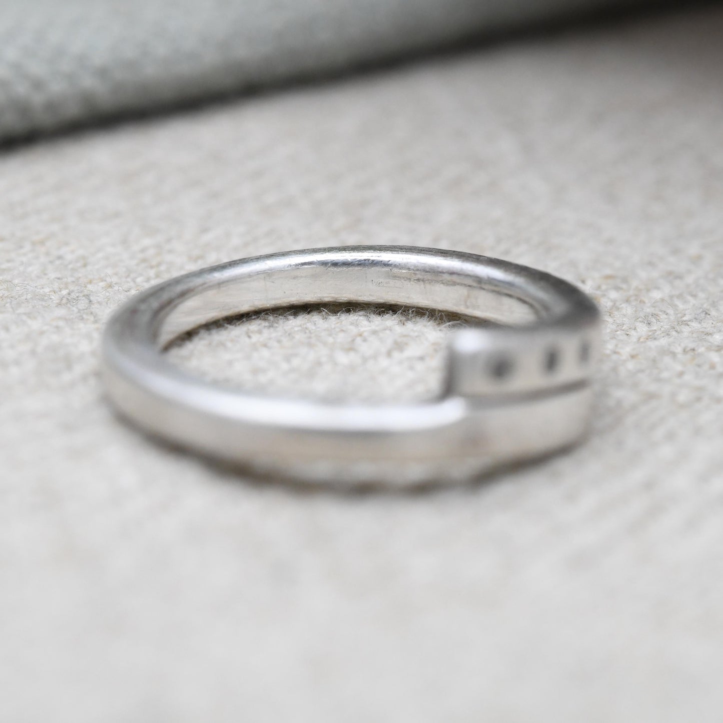 Vintage Sterling Silver Bypass 3 Stone Ring - Clear Stone | Flush | Jewellery Gift | UK Size - L 1/2 | US Size - 6 1/4