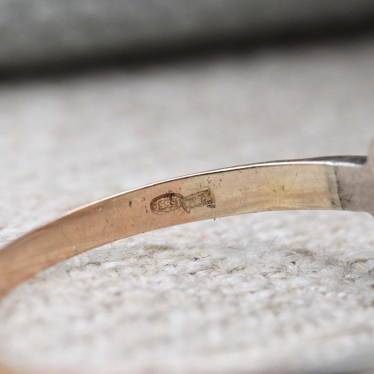 Antique Georgian 14ct Gold and Silver Diamond Solitaire Ring - with Scrolling Design | UK Size - P | US Size - 8