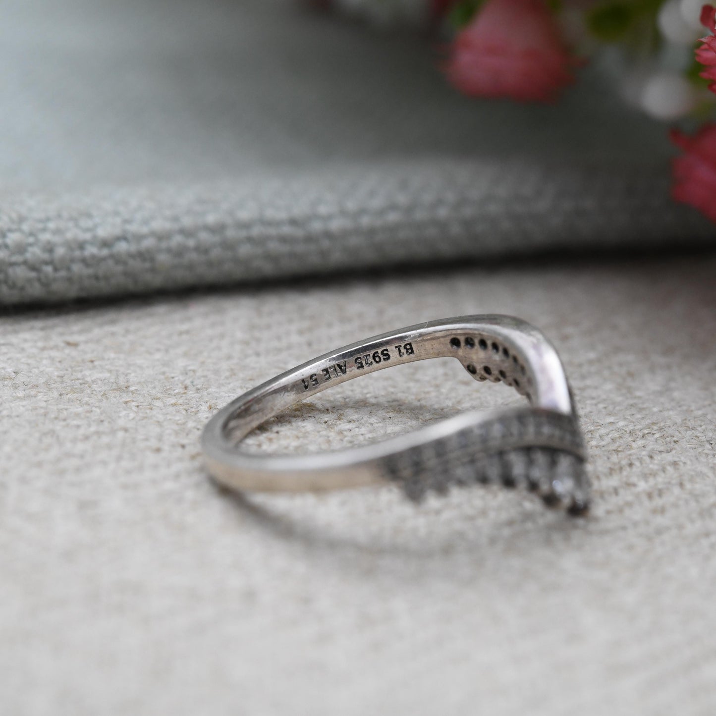 Pandora Sterling Silver Tiara Ring - White Stone Stacking Ring | Pavé Setting | Pretty Gift for Her | UK Size - N | US Size - 6 3/4