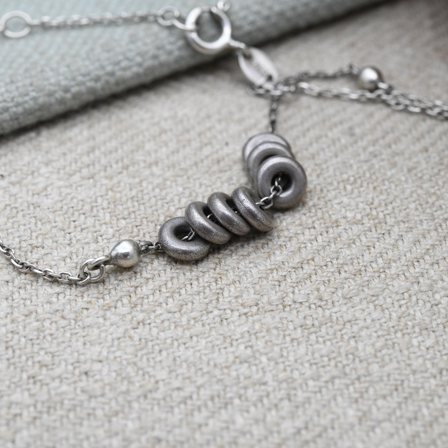 Vintage Links of London Sterling Silver Chain Bracelet - Small Rounded Curb Links | Cute Silver Rings | Minimalist | Gift for Her
