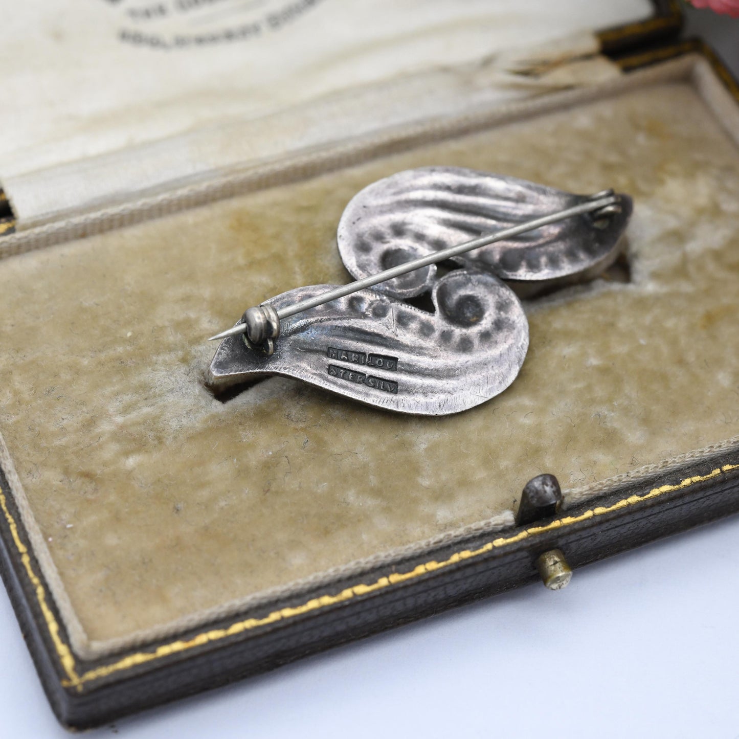 Vintage Mari-Lou Sterling Silver Brooch - Mid-Century Signed Branded Jewellery | Swirl Spiral Design | Jewellery Gift for Her