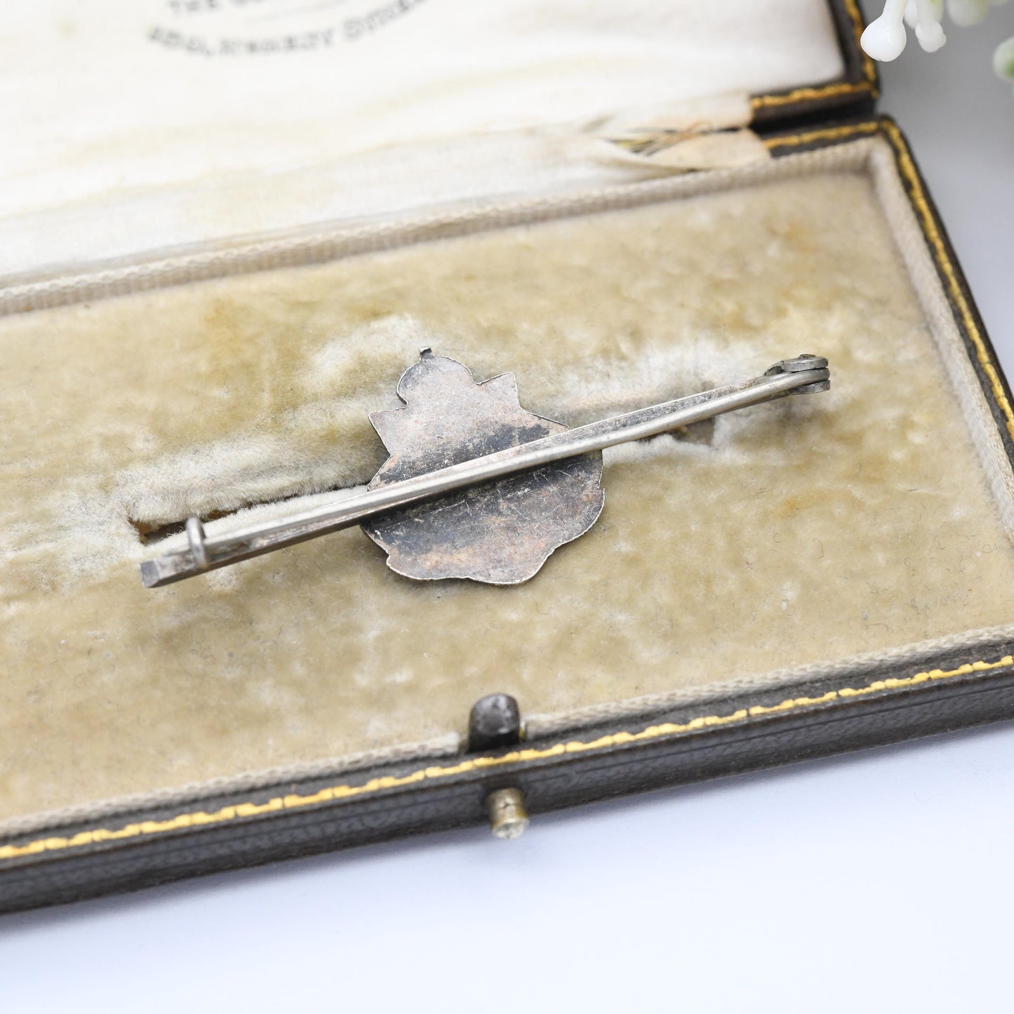 Vintage Sterling Silver East Surrey Regiment WWII Sweetheart Brooch - Blue and Red Enamel | British Army Military Collectable