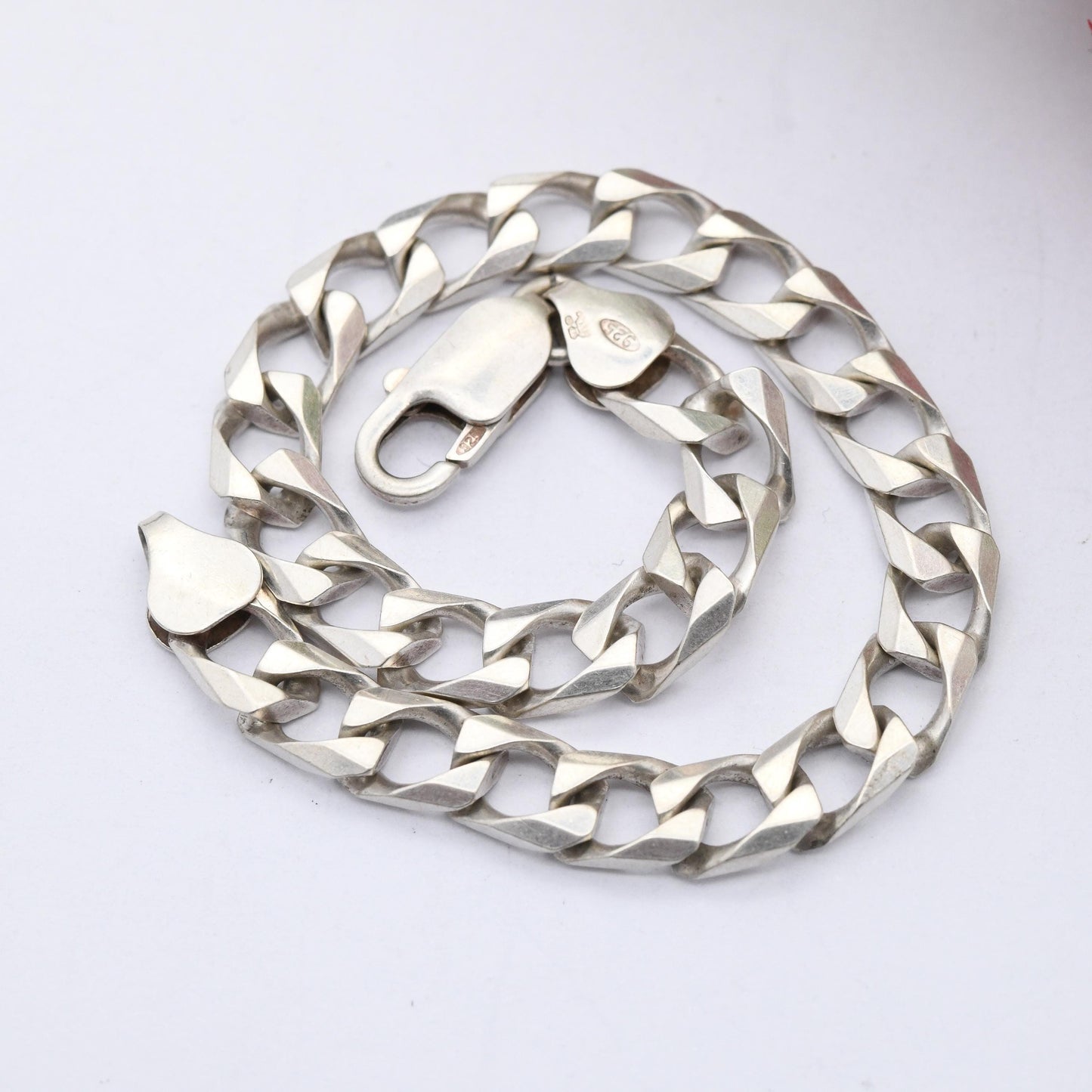 Vintage Sterling Silver Curb Link Chain Bracelet - Curb Bracelet | Gift for Boyfriend | Gift for Brother